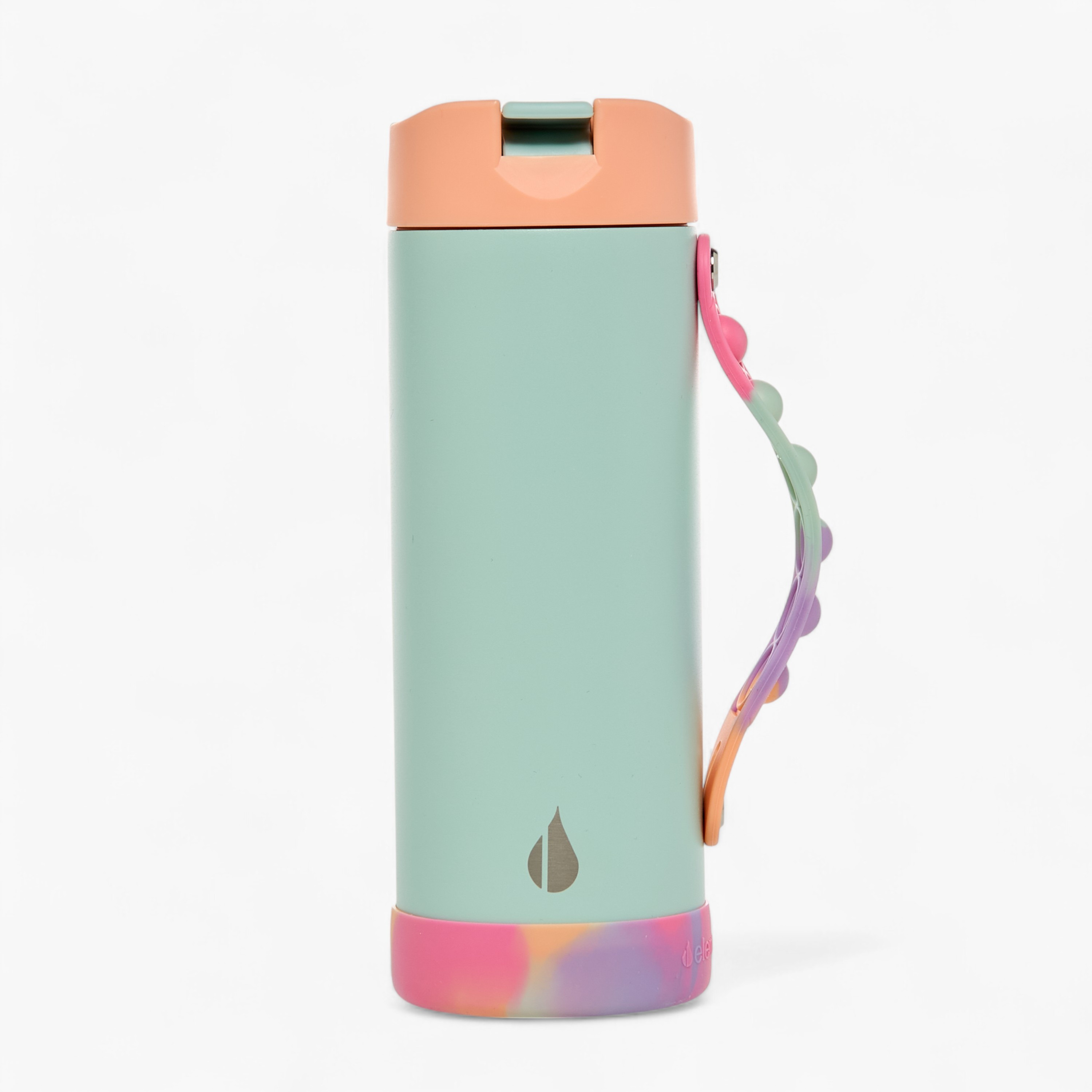 Colourblock Stainless Steel Insulated Water Bottle with Pop It Strap - 414 ml-school-waterbottles-image-3