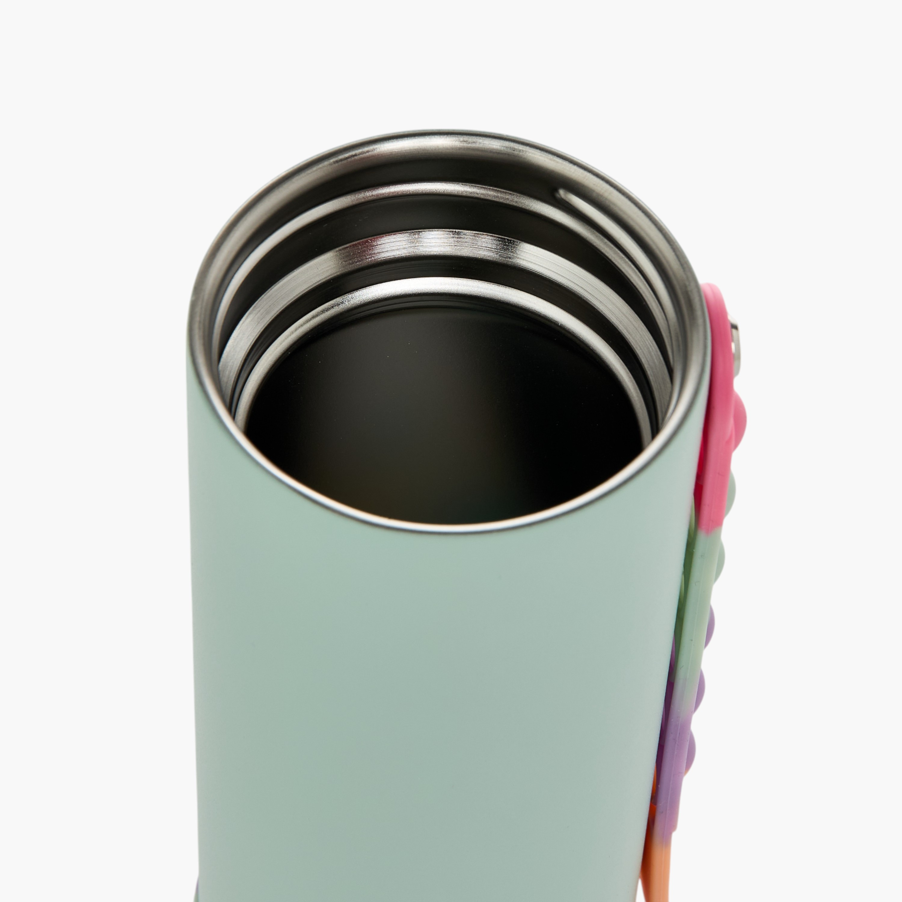 Colourblock Stainless Steel Insulated Water Bottle with Pop It Strap - 414 ml-school-waterbottles-image-8