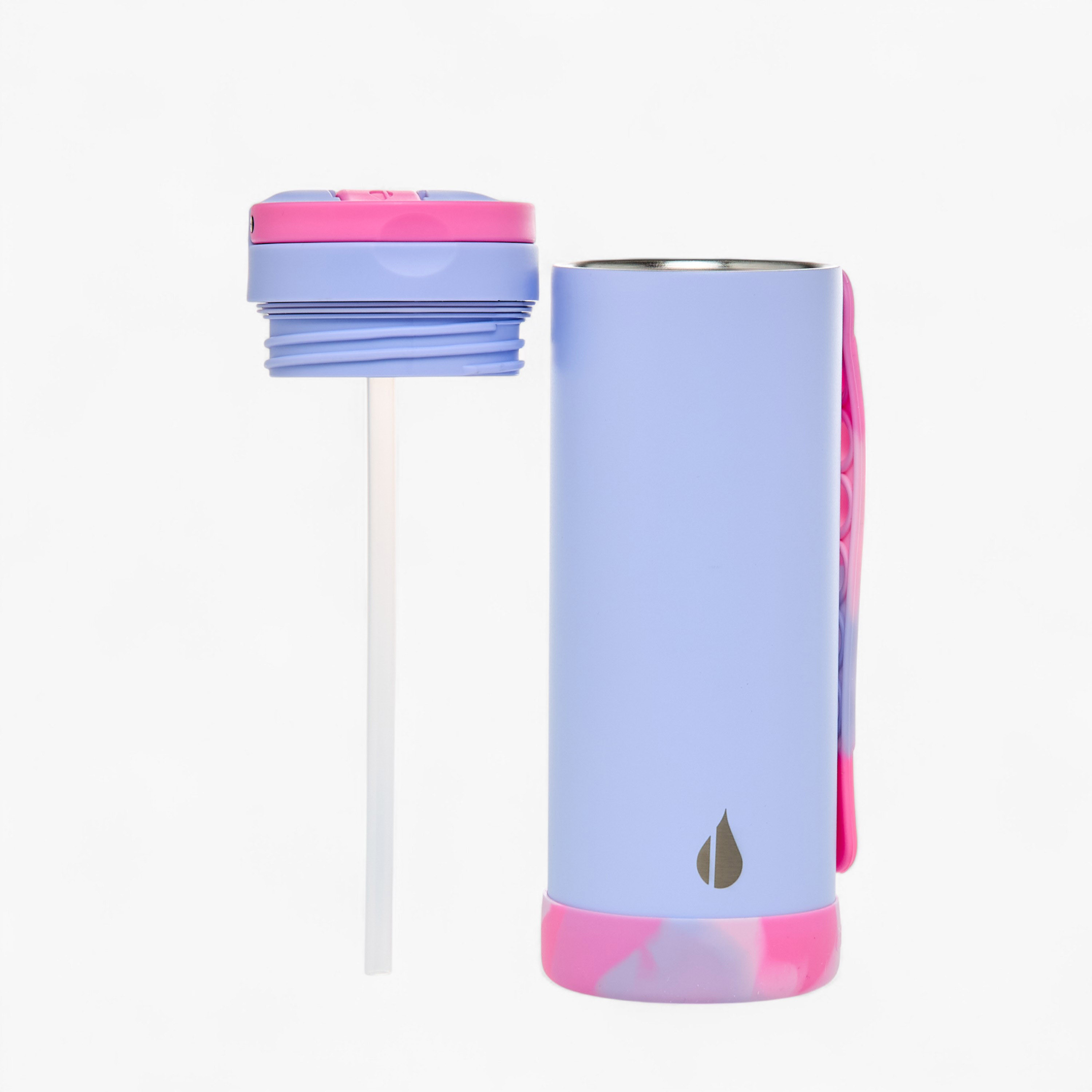 Tie-Dye Print Stainless Steel Insulated Water Bottle with Pop It Strap - 414 ml-school-waterbottles-image-2