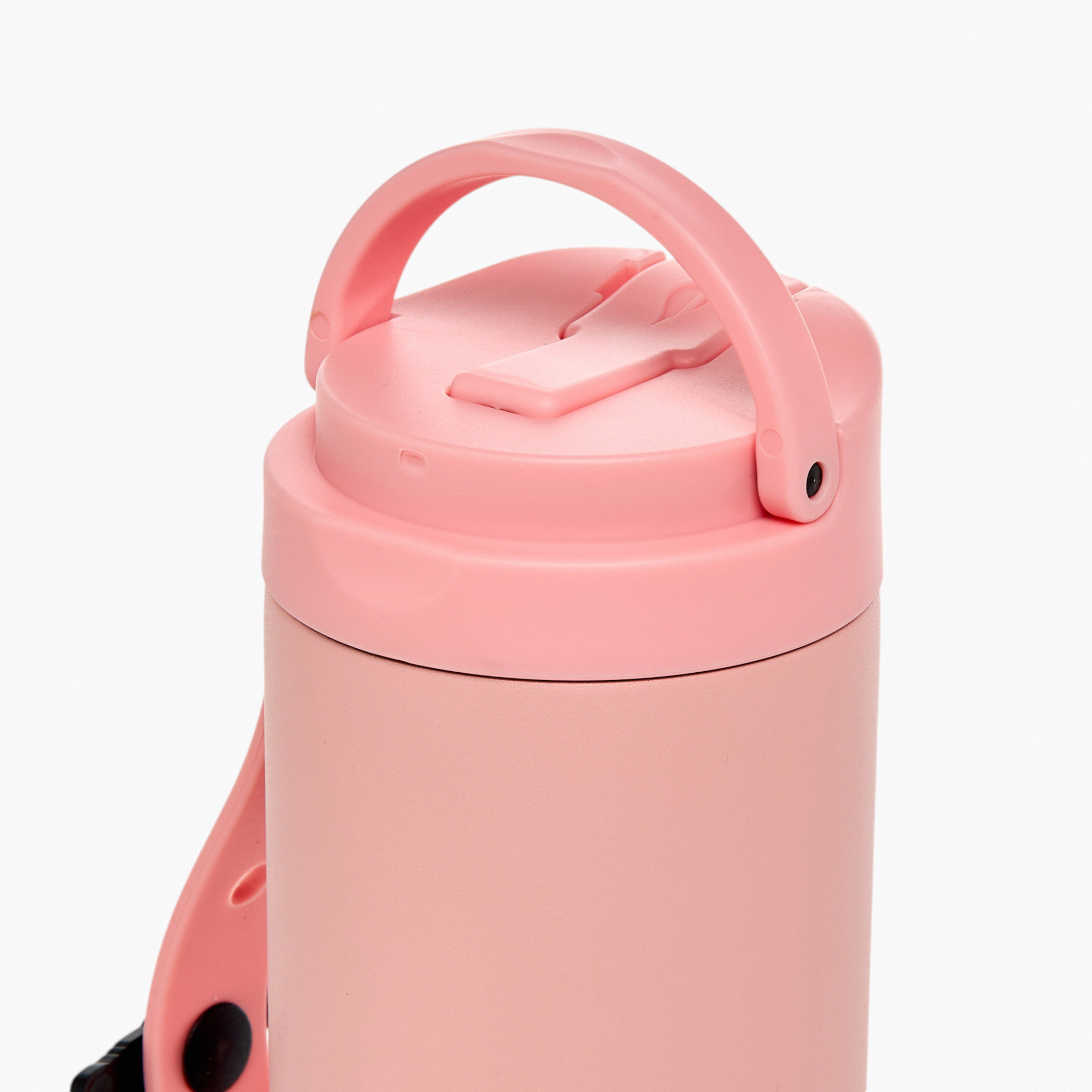 Solid Stainless Steel Insulated Water Bottle with Strap and Charm - 414 ml-school-waterbottles-image-3