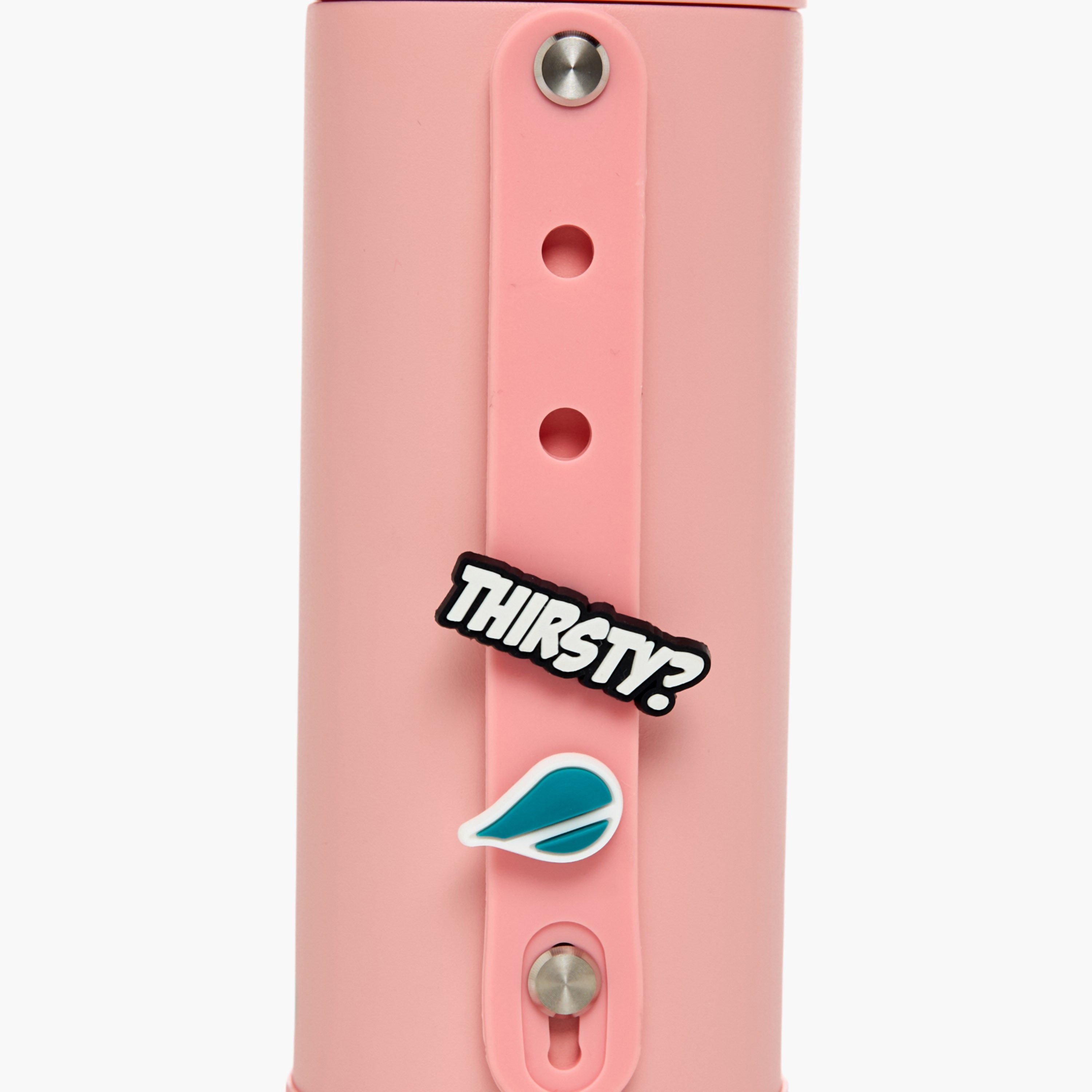 Solid Stainless Steel Insulated Water Bottle with Strap and Charm - 414 ml-school-waterbottles-image-6