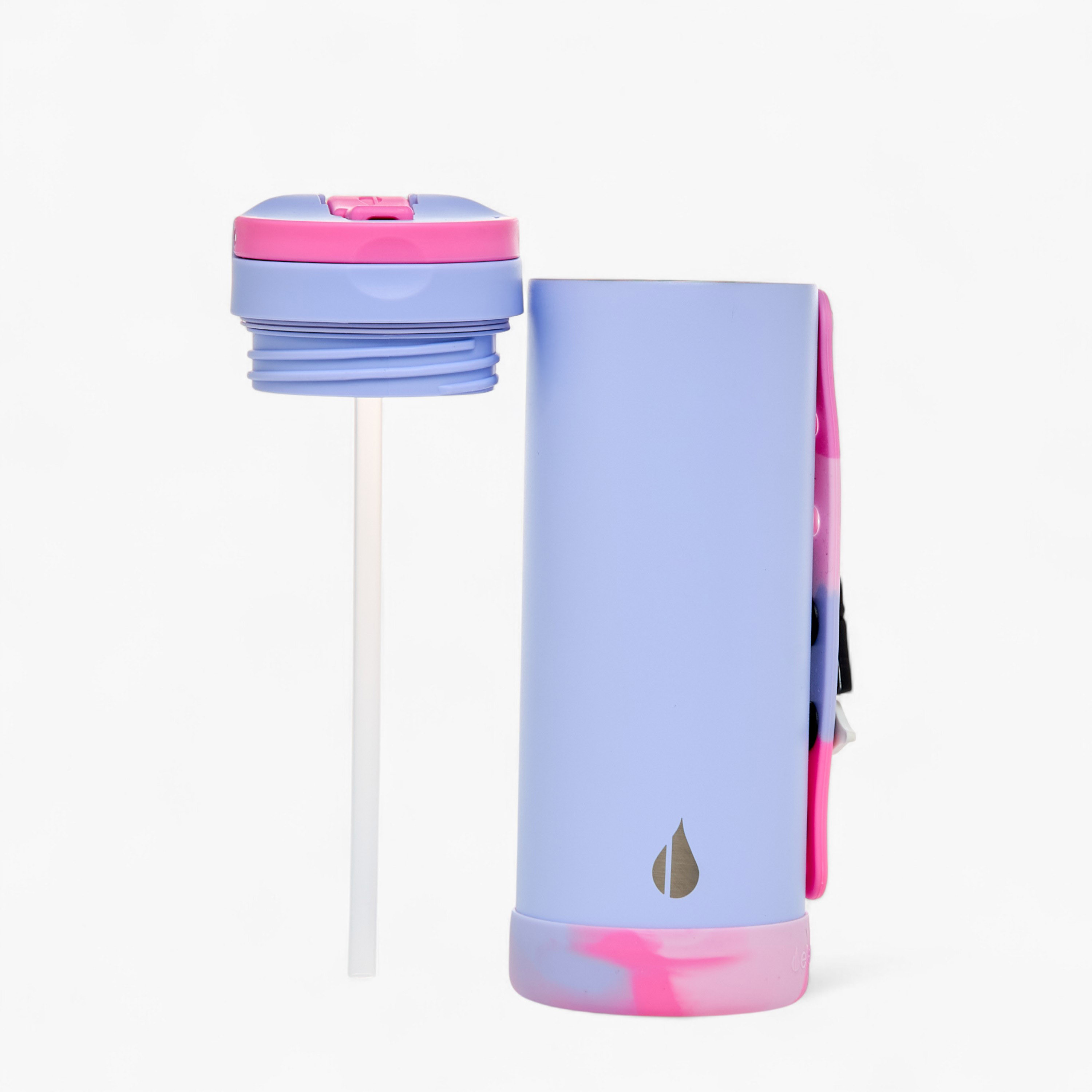 Solid Stainless Steel Insulated Water Bottle with Strap and Charm - 414 ml-school-waterbottles-image-2