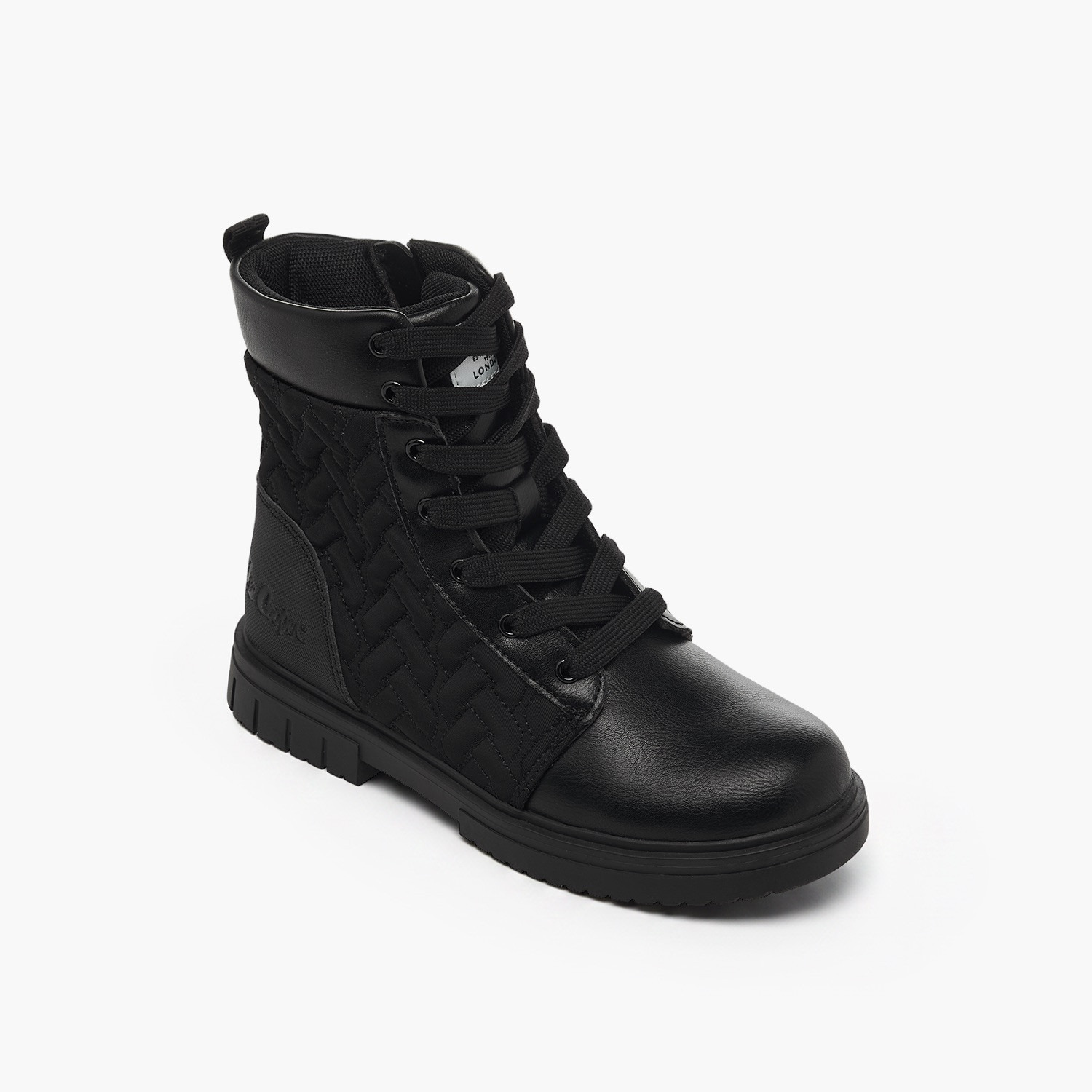 Lee Cooper Girls Quilted Lace-Up Ankle Boots-girls-shoes-boots-image-2