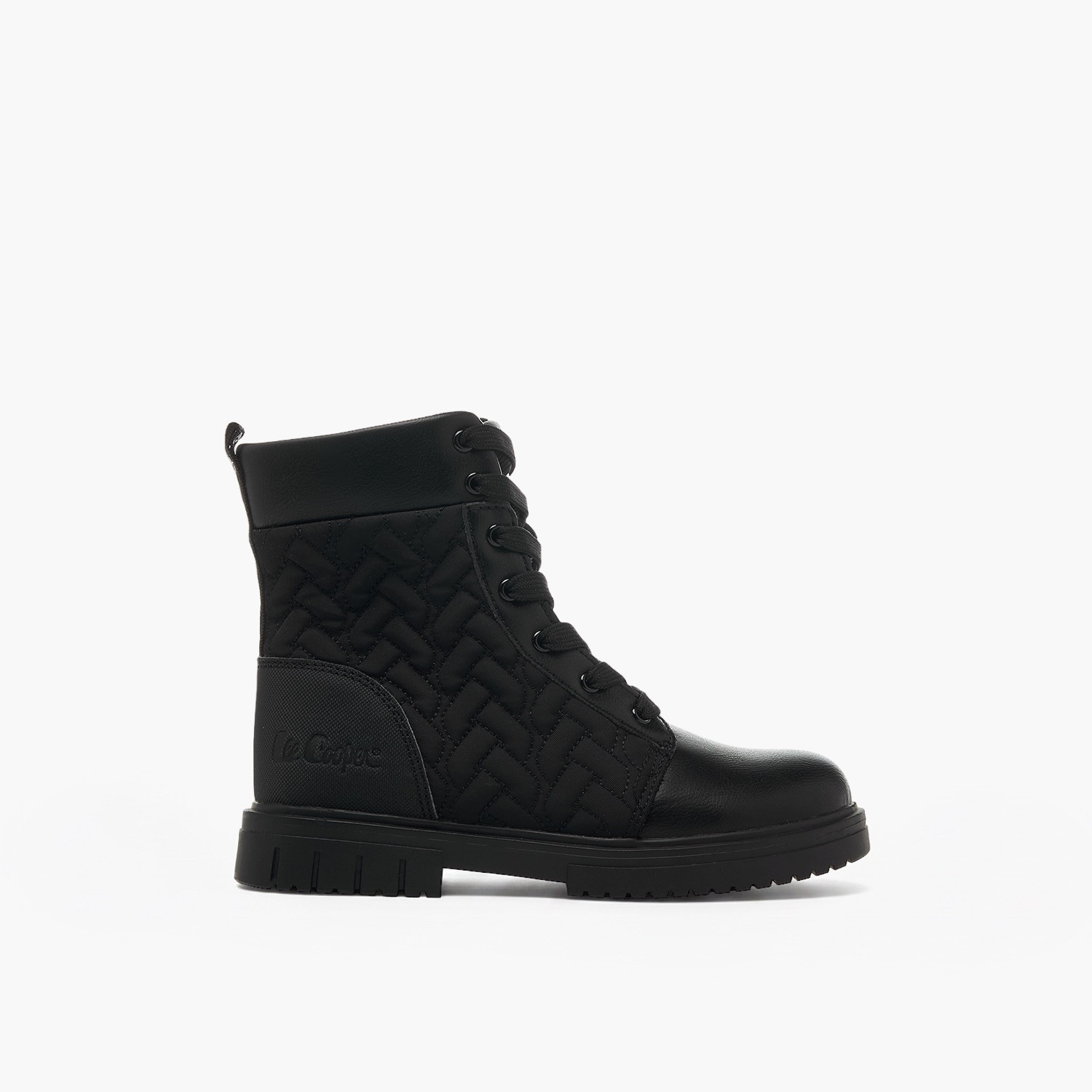 Lee Cooper Girls Quilted Lace-Up Ankle Boots-girls-shoes-boots-image-3