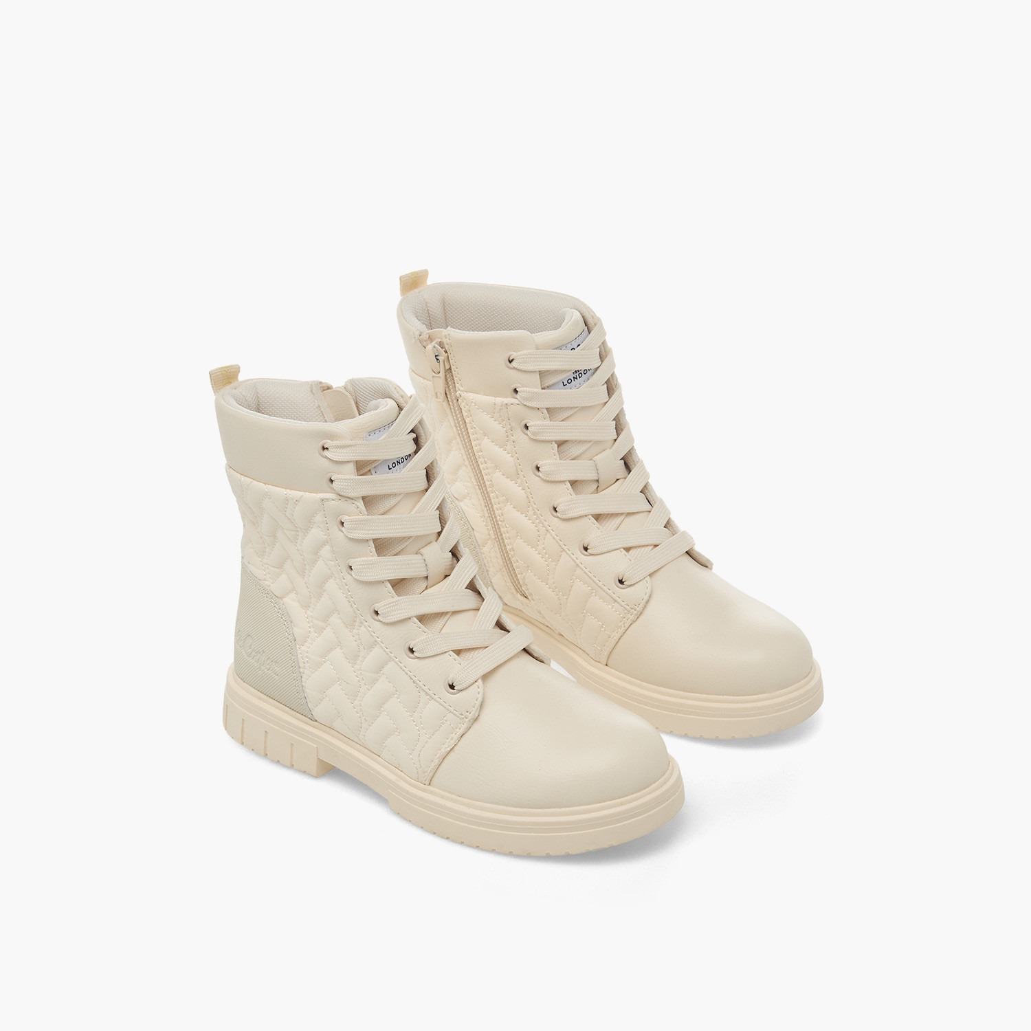 Lee Cooper Girls Quilted Lace-Up Ankle Boots-girls-shoes-boots-image-1