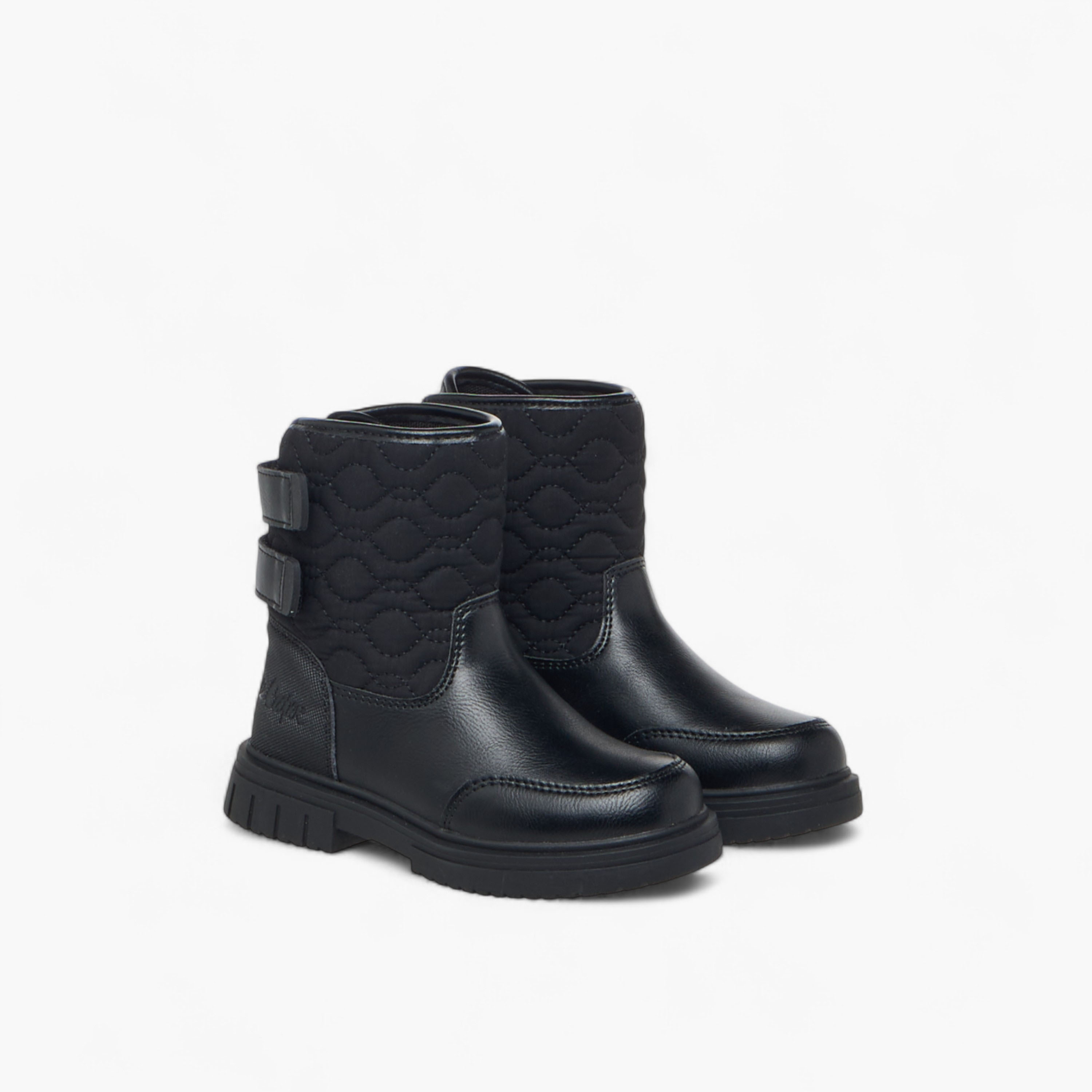 Lee Cooper Girls' Quilted Ankle Boots with Hook and Loop Closure-girls-shoes-boots-image-1