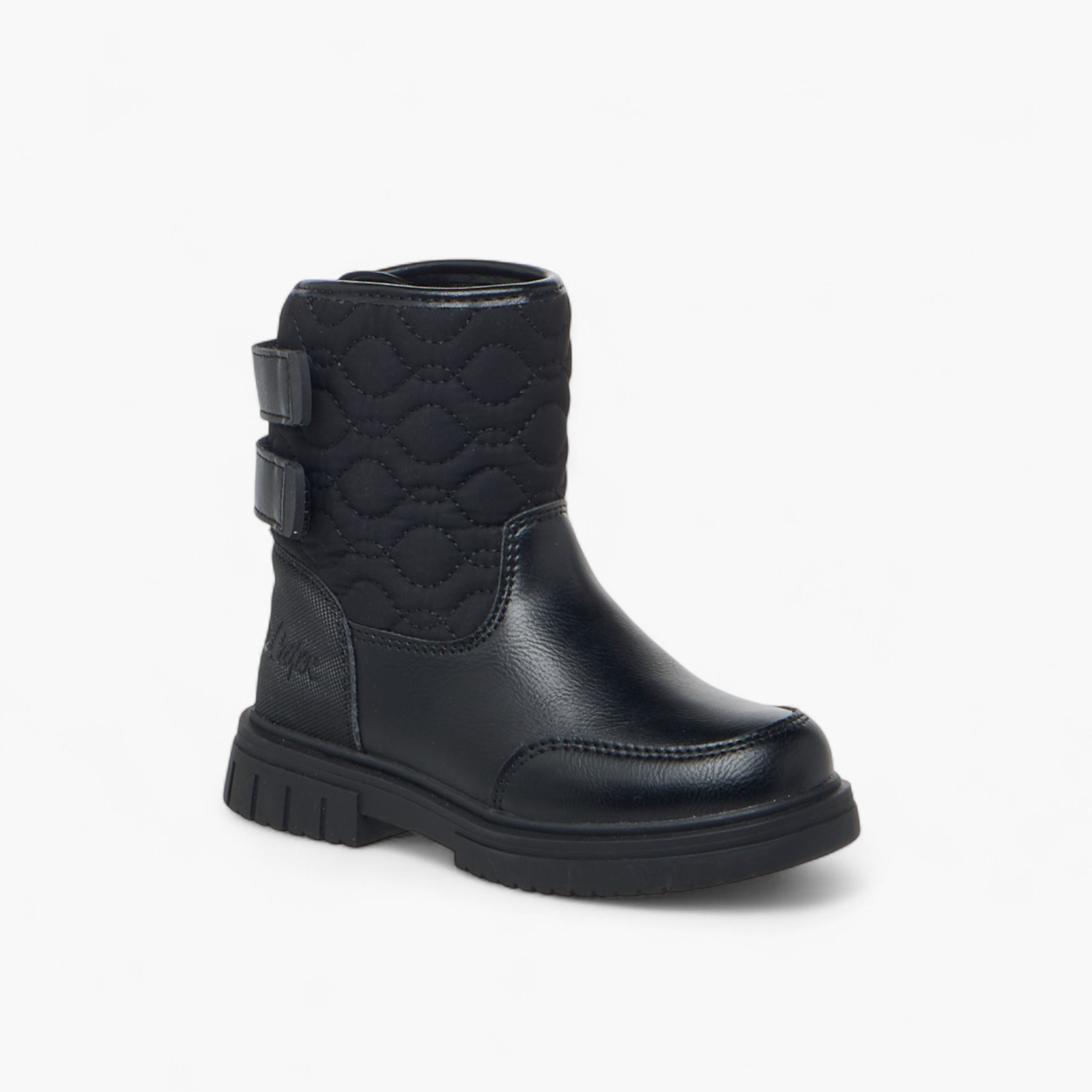 Lee Cooper Girls' Quilted Ankle Boots with Hook and Loop Closure-girls-shoes-boots-image-2