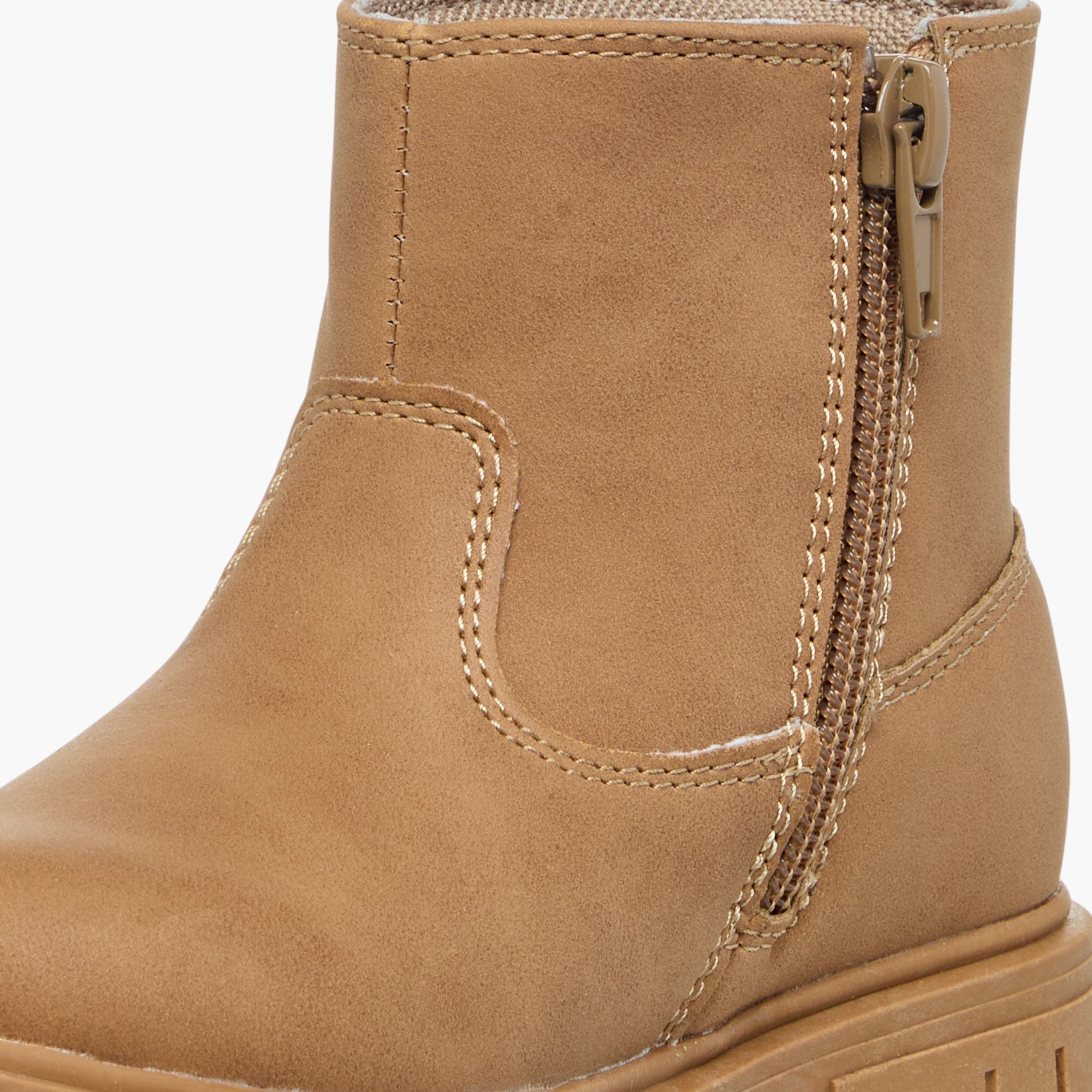 Juniors Floral Accent Ankle Boots with Zip Closure-girls-shoes-boots-image-6