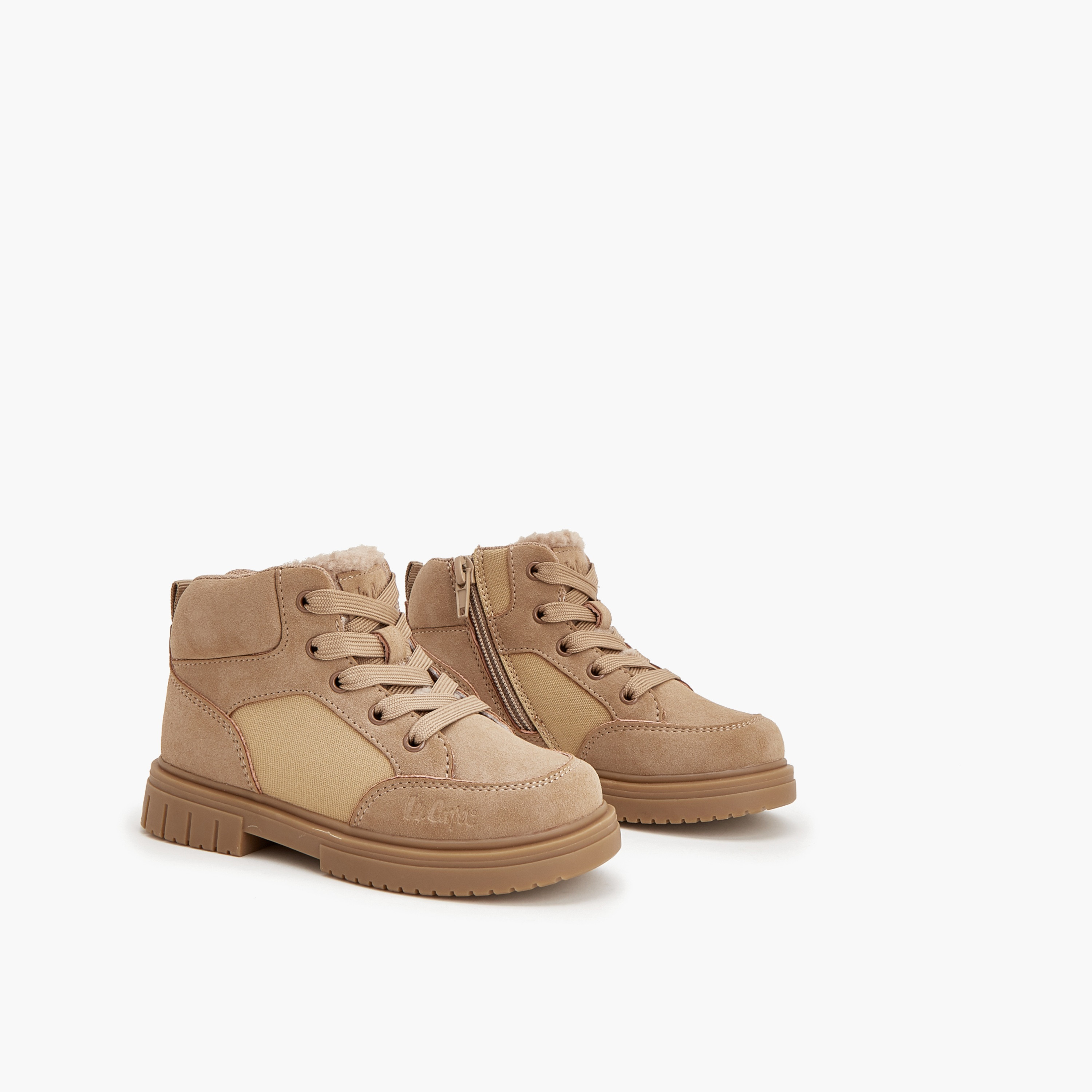 Lee Cooper Girls Faux Fur Trim Ankle Boots-girls-shoes-boots-image-1