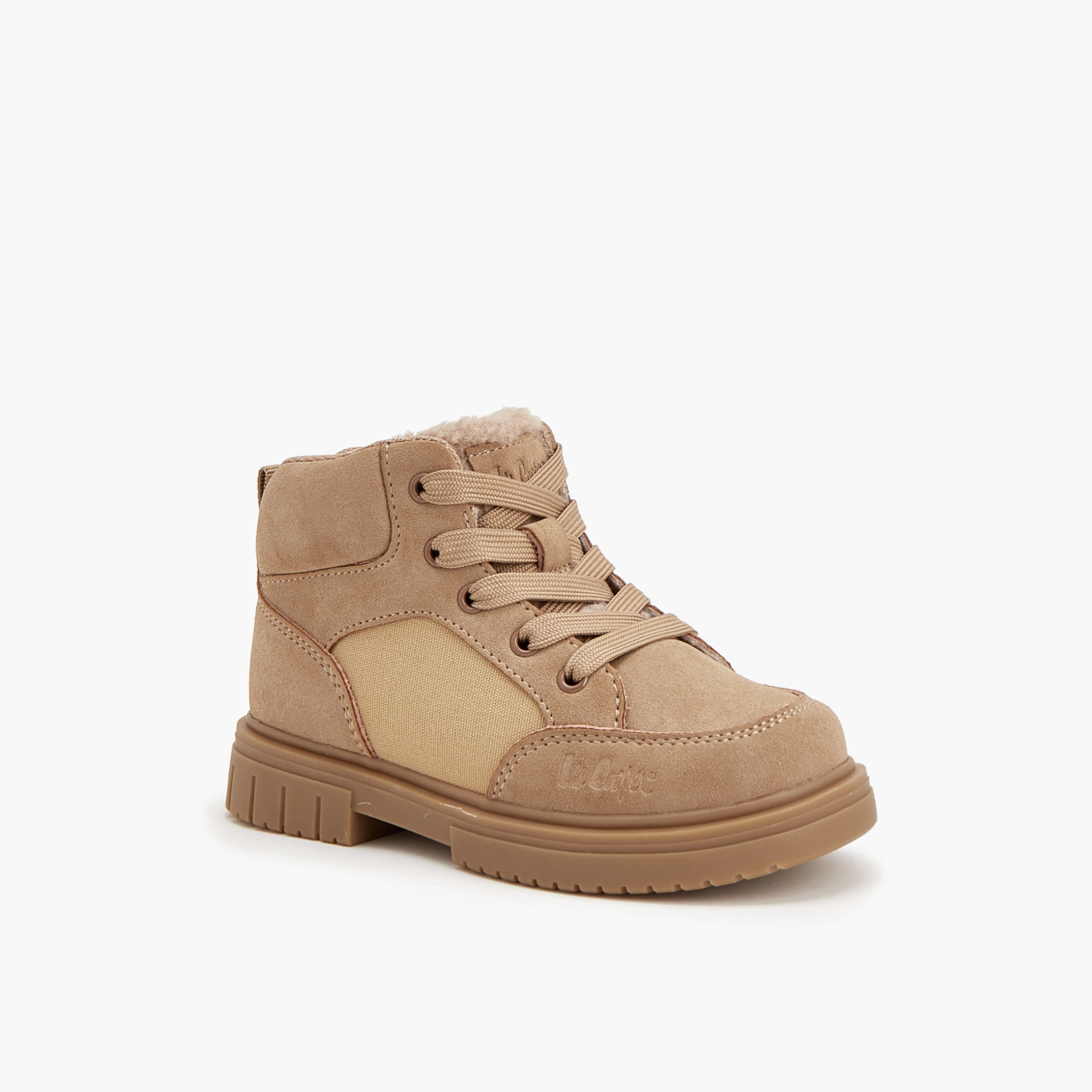 Lee Cooper Girls Faux Fur Trim Ankle Boots-girls-shoes-boots-image-2
