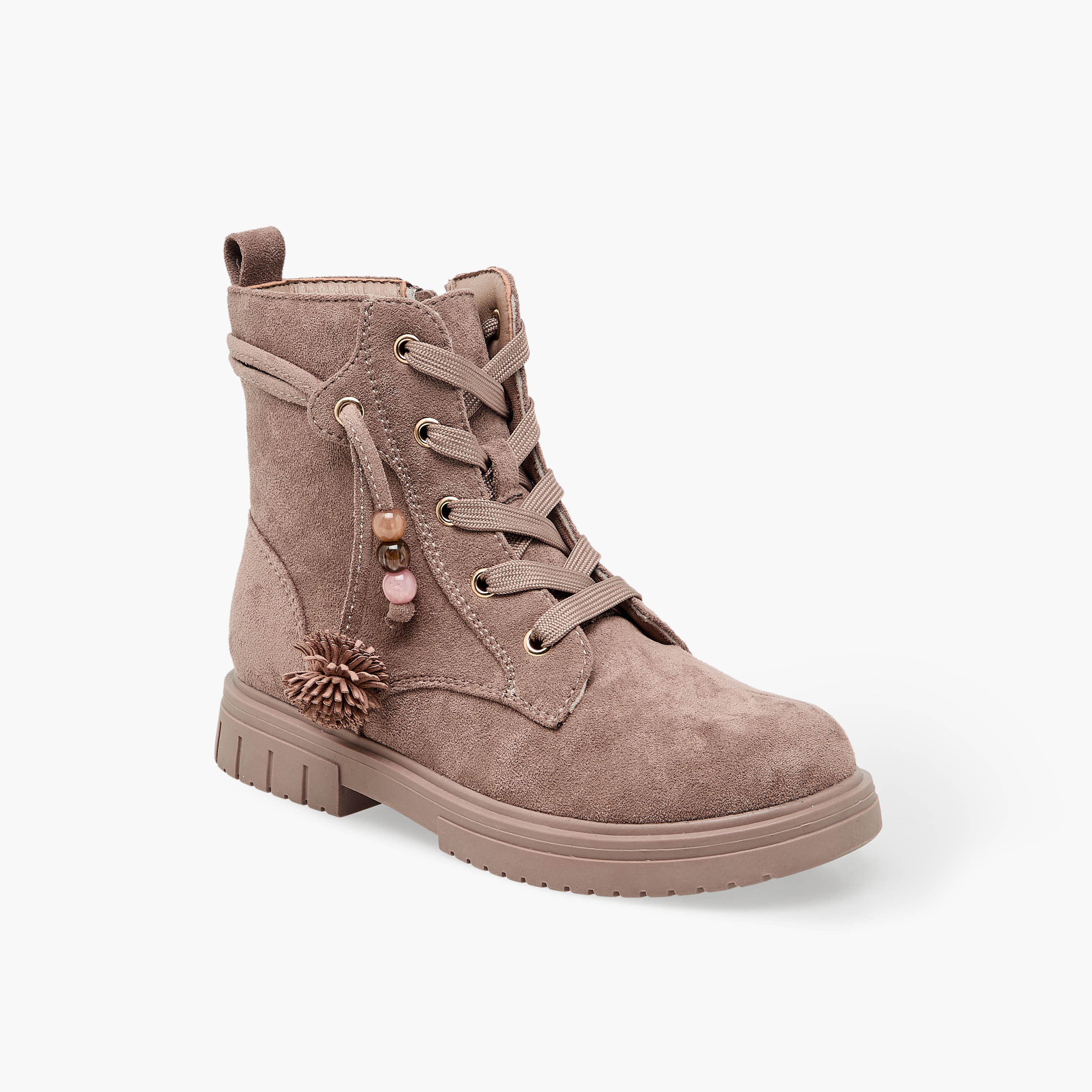 حذاء كاحل بارز الملمس للفتيات برباط من ليتل ميسي-girls-shoes-boots-image-2