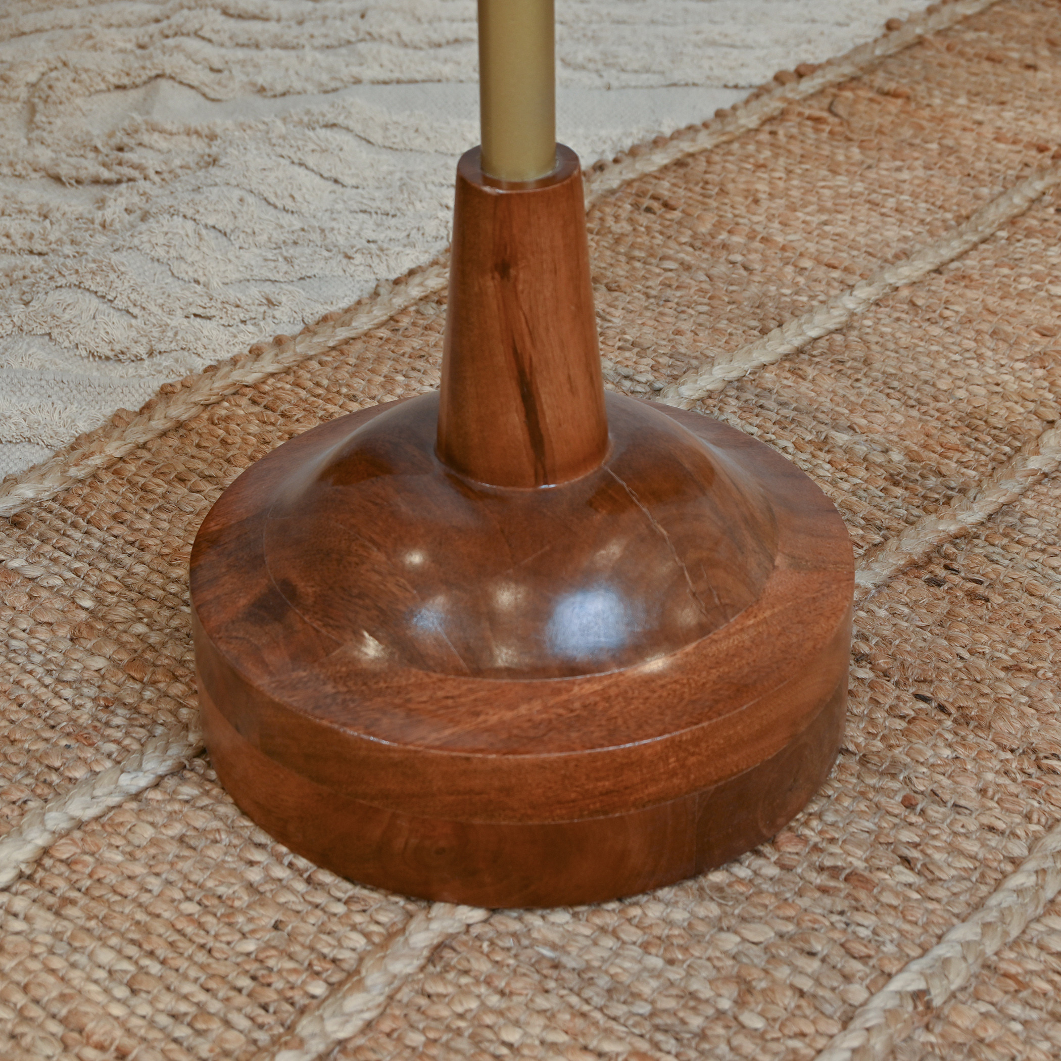 Home Carving Round Rattan Top Side Table - 35x55 cms-furniture-livingroom-sideandendtables-image-4
