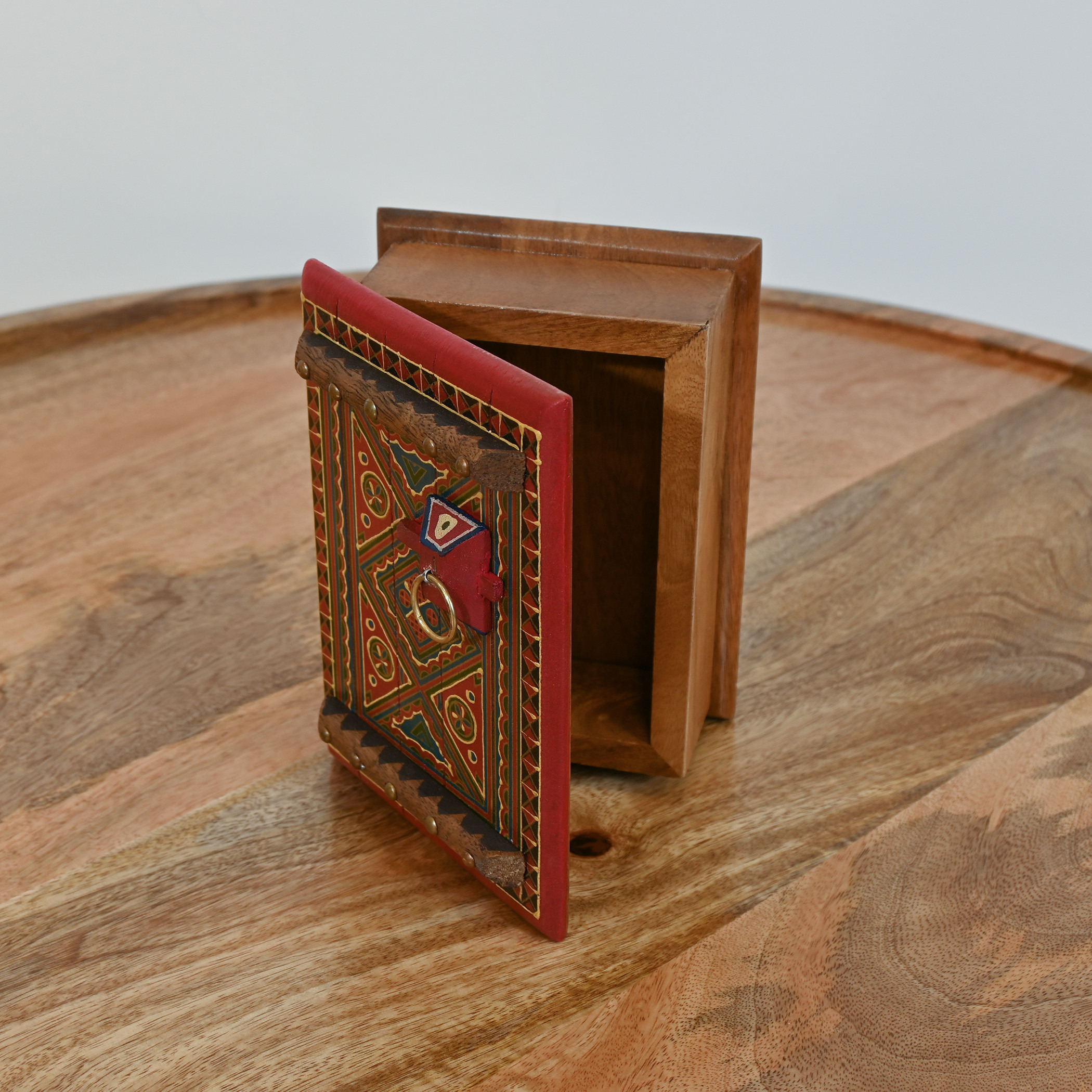 Home Carving Handpainted Wooden Decorative Box - 18x13x7 cms-household-decor-boxesandtrays-image-3