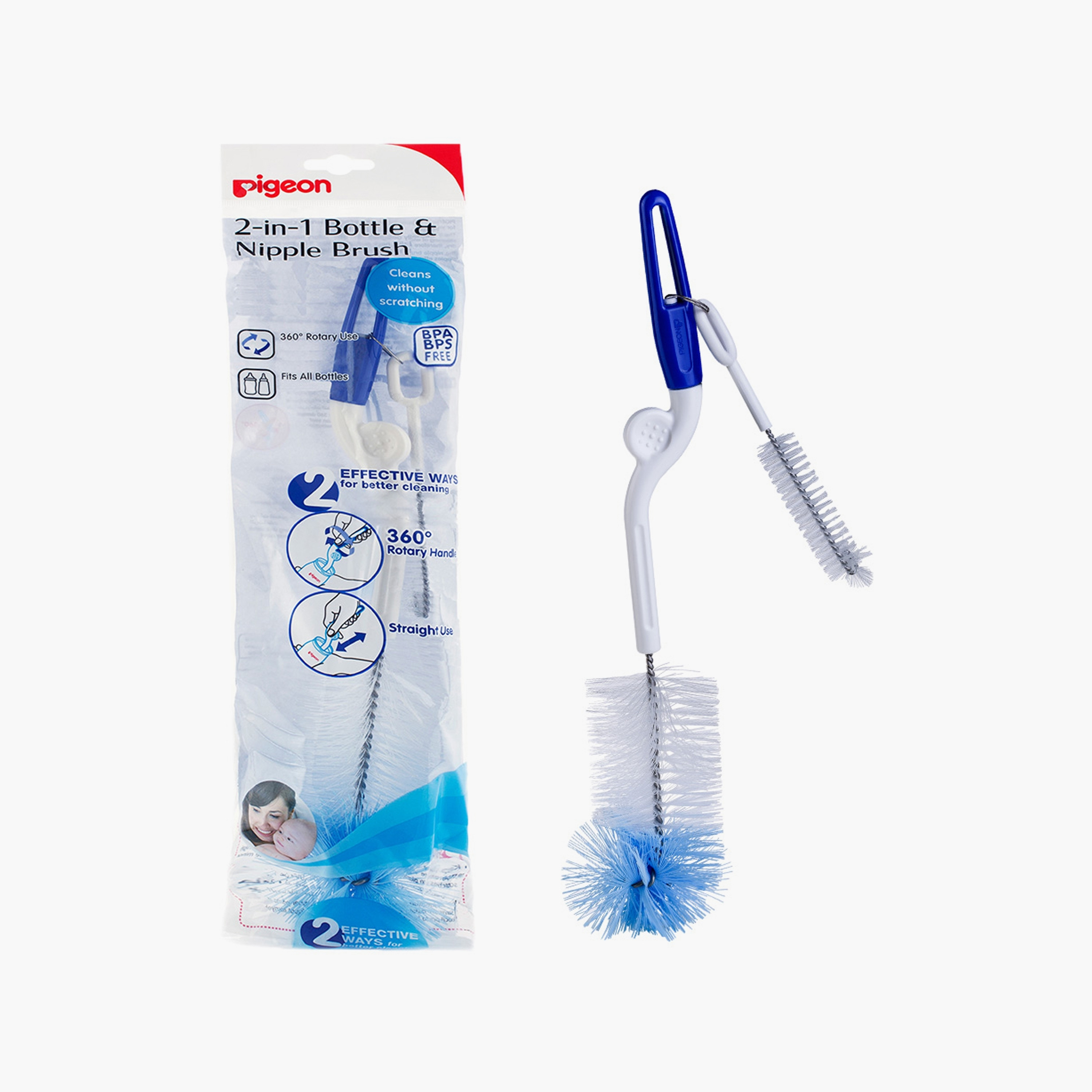 Pigeon 2-in-1 Bottle & Nipple Brush-baby-feeding-feedingbottles-bottlesandteats-image-1