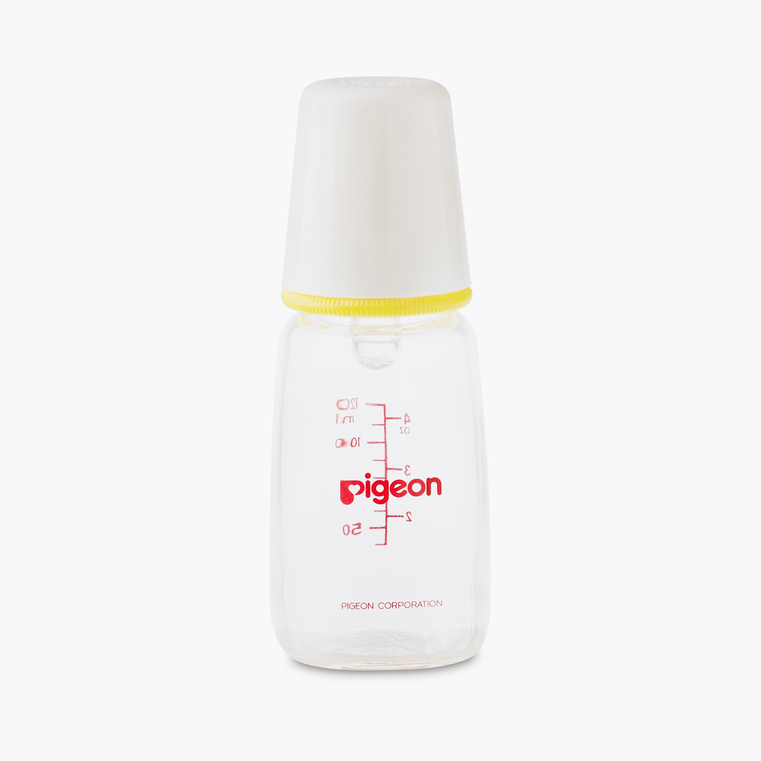 Pigeon Slim Neck Glass Feeding Bottle with Cap - 120 ml-baby-feeding-feedingbottles-bottlesandteats-image-1