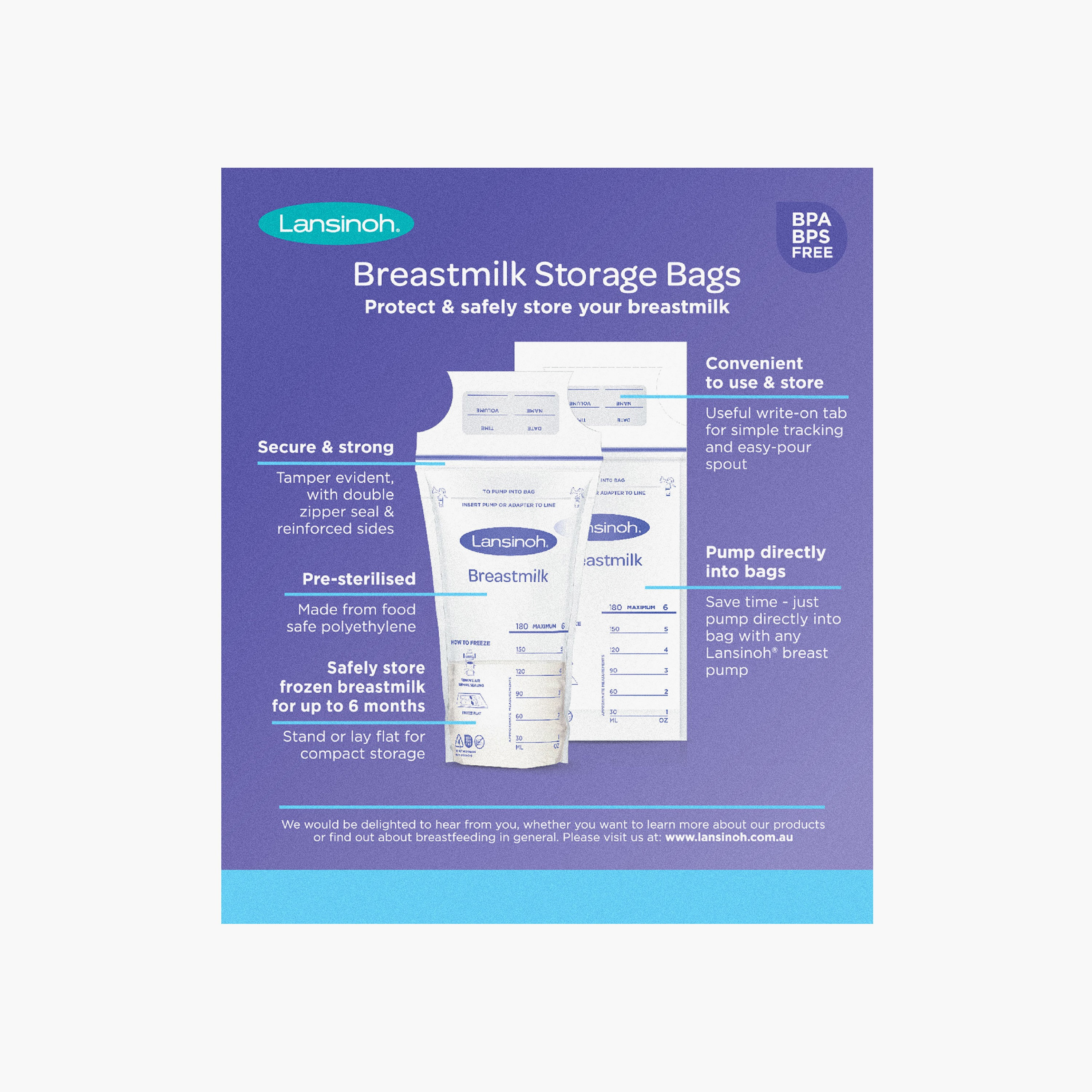 Lansinoh 25-Piece BPA Free Breastmilk Storage Bags-baby-feeding-breastfeedingandcare-image-2