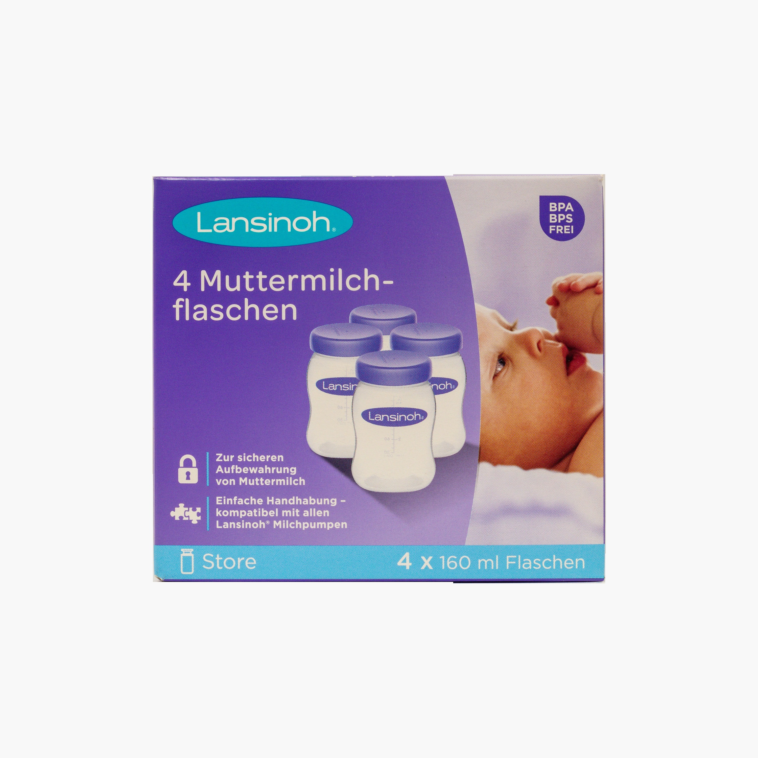 Lansinoh 4-Piece Breastmilk Storage Bottles - 160 ml-baby-feeding-breastfeedingandcare-image-1