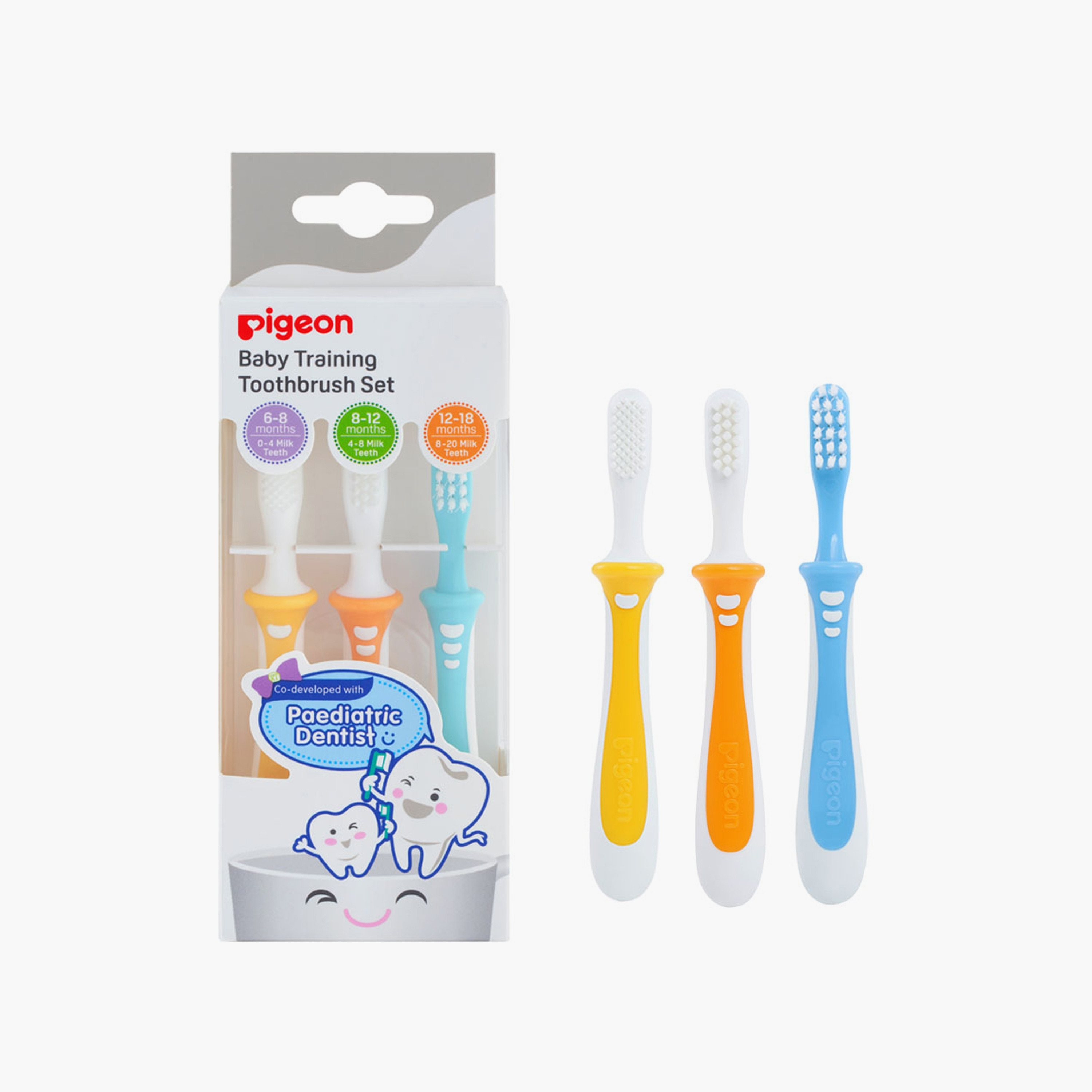 Pigeon 3-Piece Baby Training Toothbrush-baby-bathandcare-oralcare-image-1