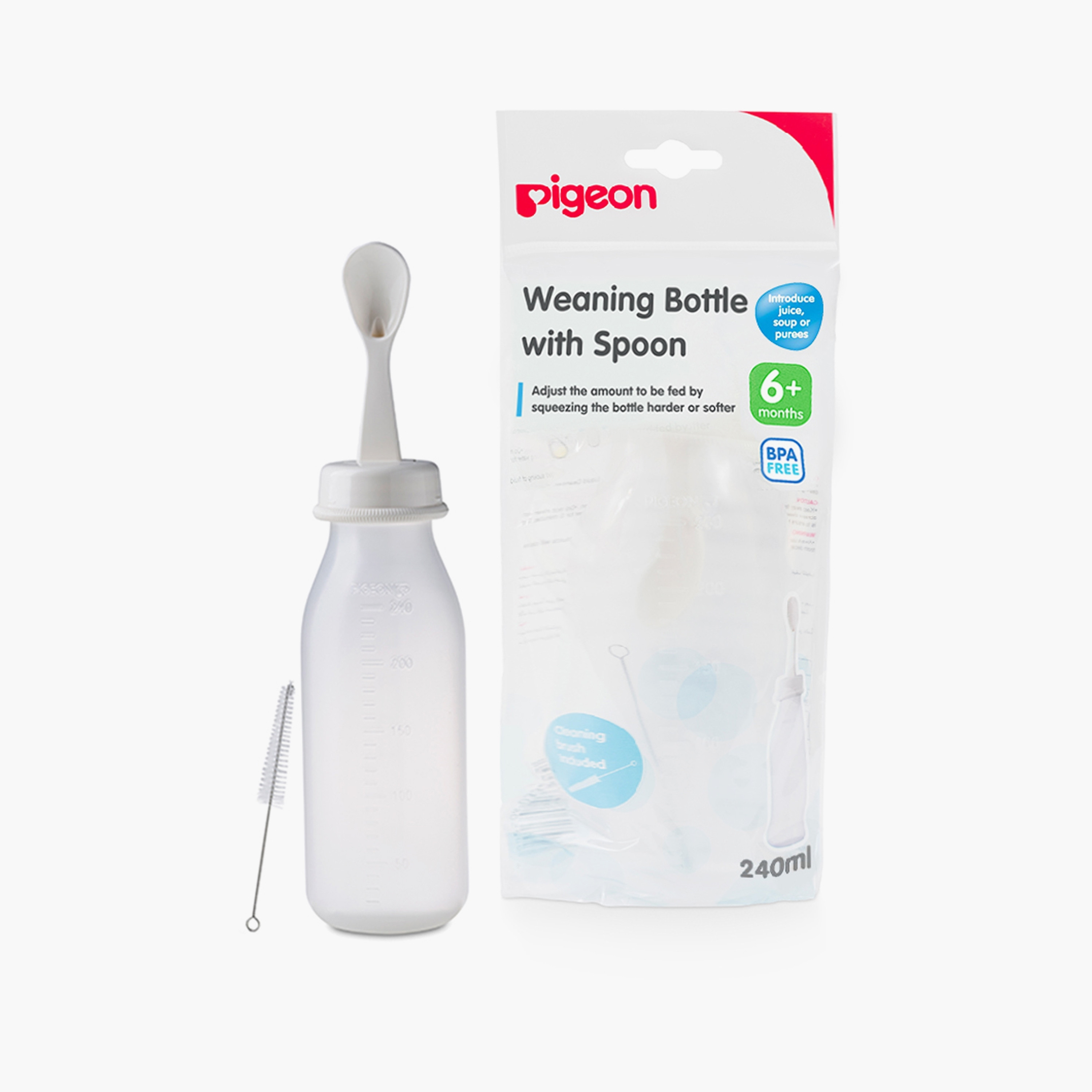 Pigeon Weaning Bottle with Spoon - 240 ml-baby-feeding-mealtimeessentials-image-1
