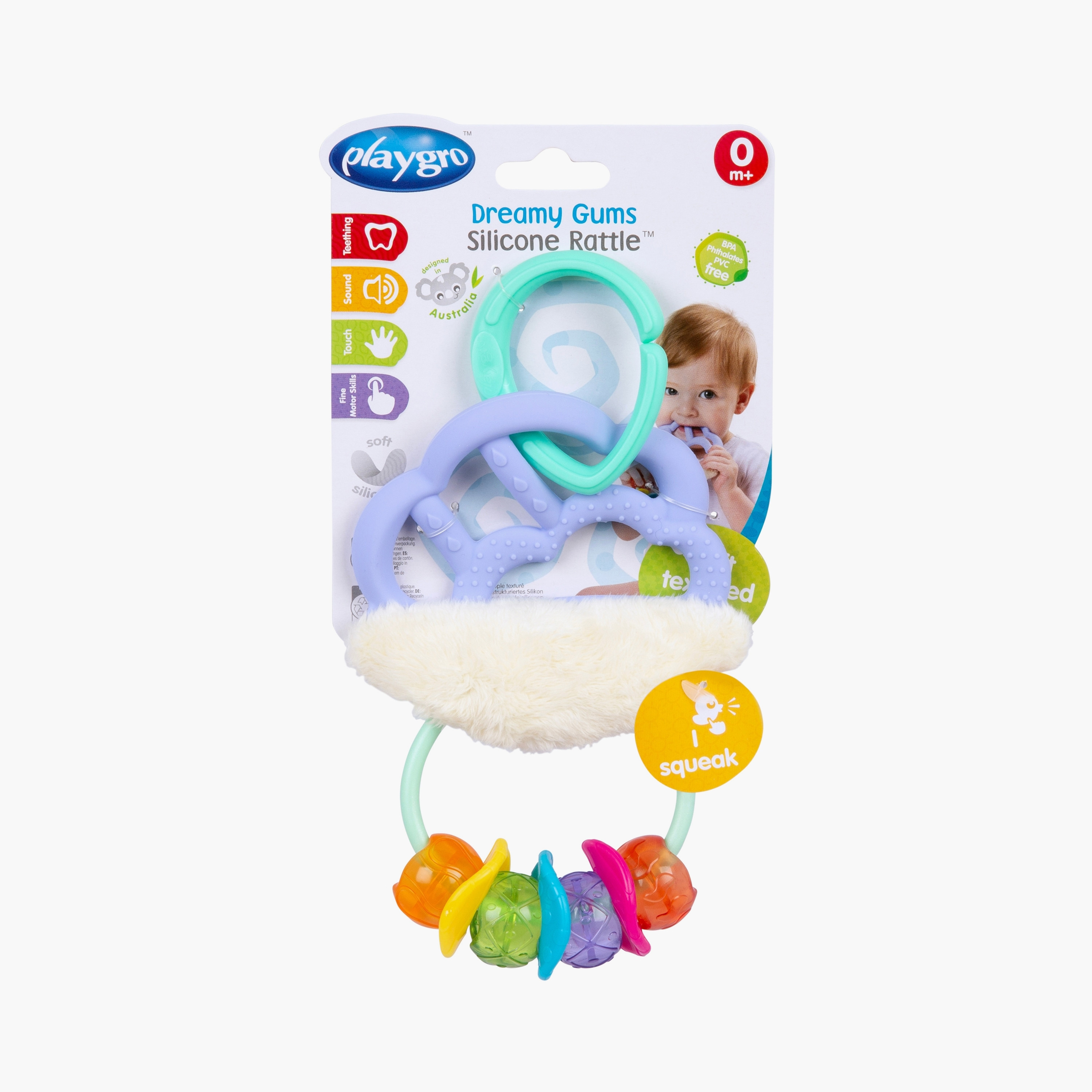 Playgro Dreamy Gums Silicone Rattle Toy-toys-babyandtoddlertoys-rattlesandteethers-image-1