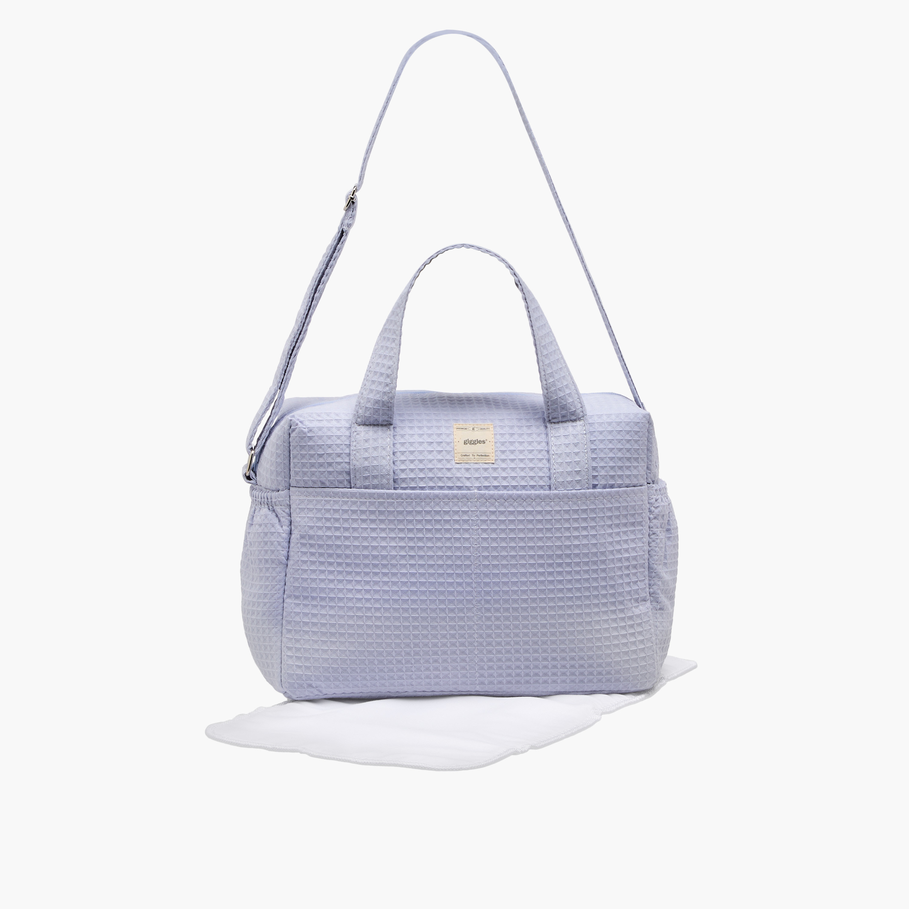 Giggles Pique Textured Diaper Bag with Zip Closure-baby-diapering-diaperbags-image-1