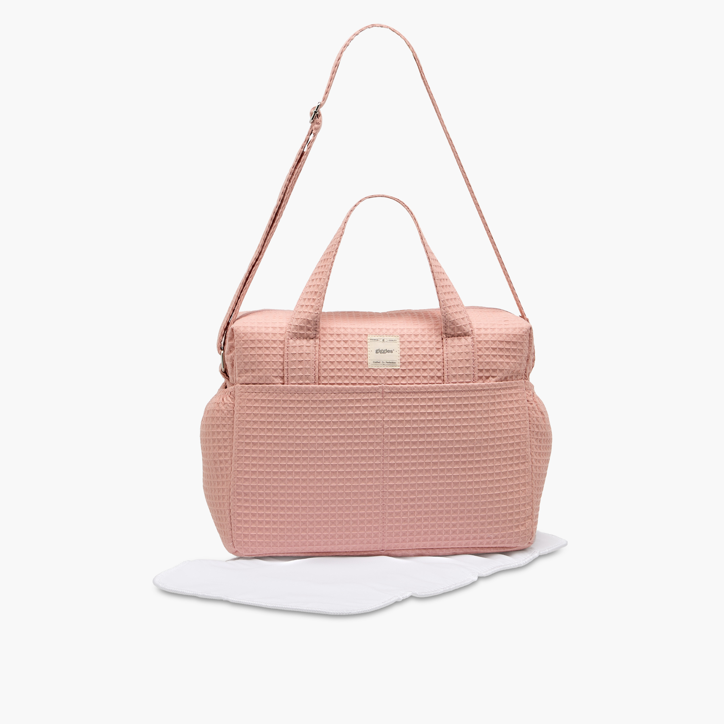 Giggles Pique Textured Diaper Bag with Zip Closure-baby-diapering-diaperbags-image-1