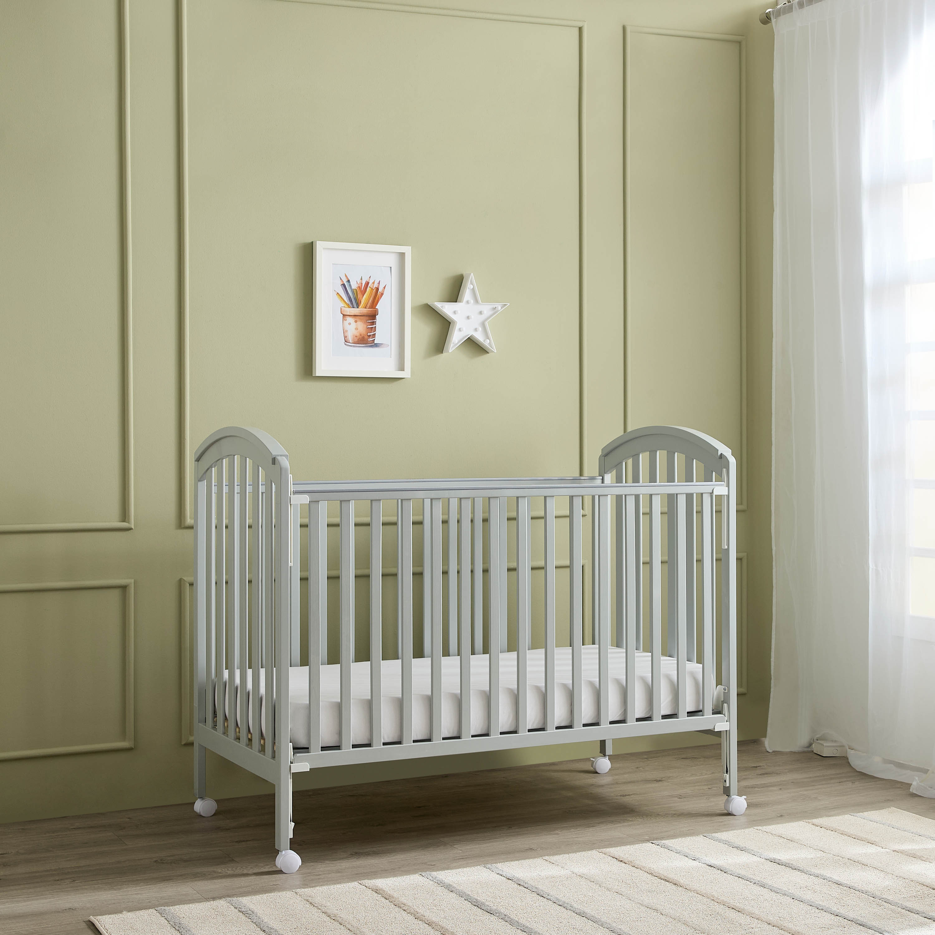 Juniors Capri Crib with Adjustable Height and Side Rails (Up to 3 years)-baby-nursery-furniture-cribsandbeds-babycribs-image-2