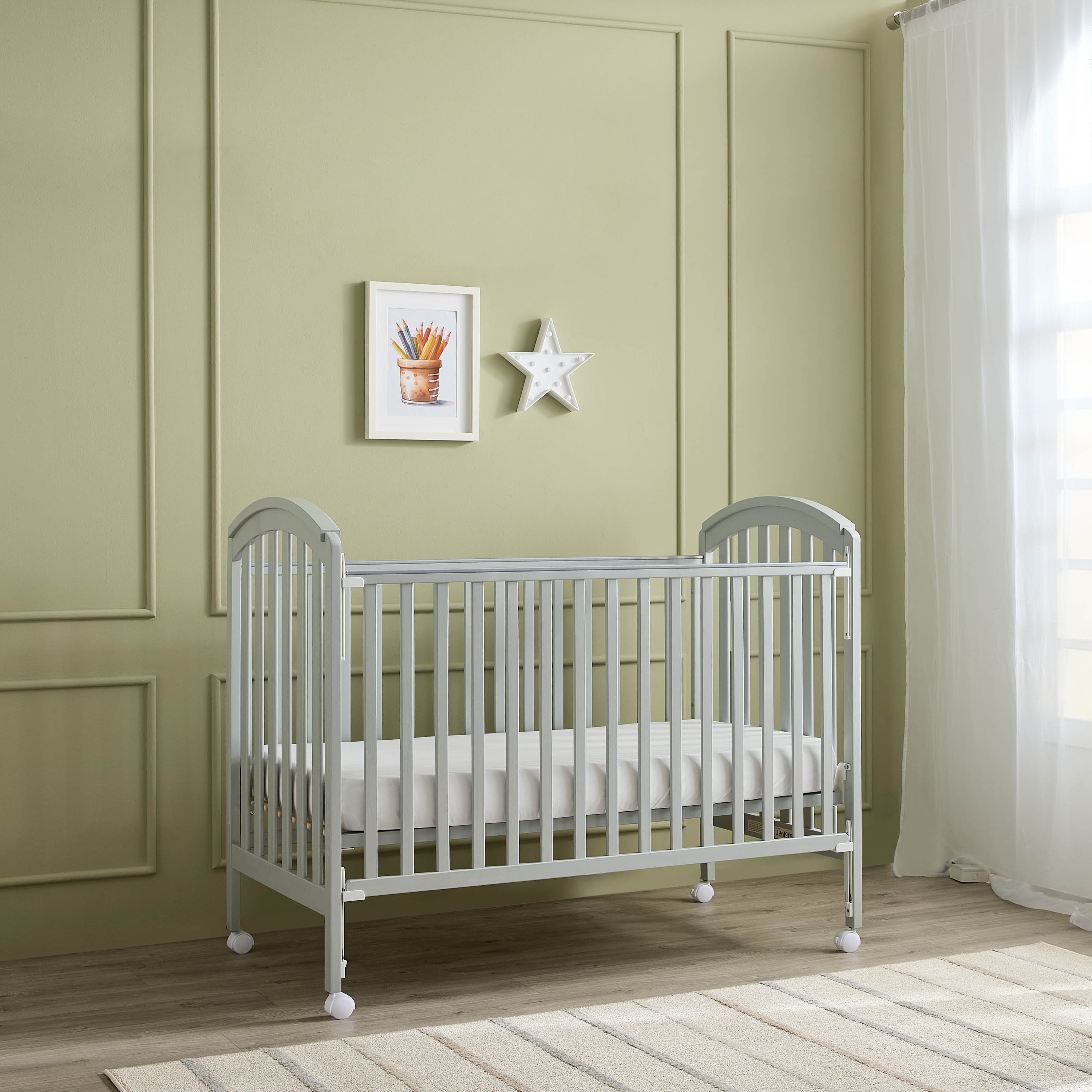 Juniors Capri Crib with Adjustable Height and Side Rails (Up to 3 years)-baby-nursery-furniture-cribsandbeds-babycribs-image-3