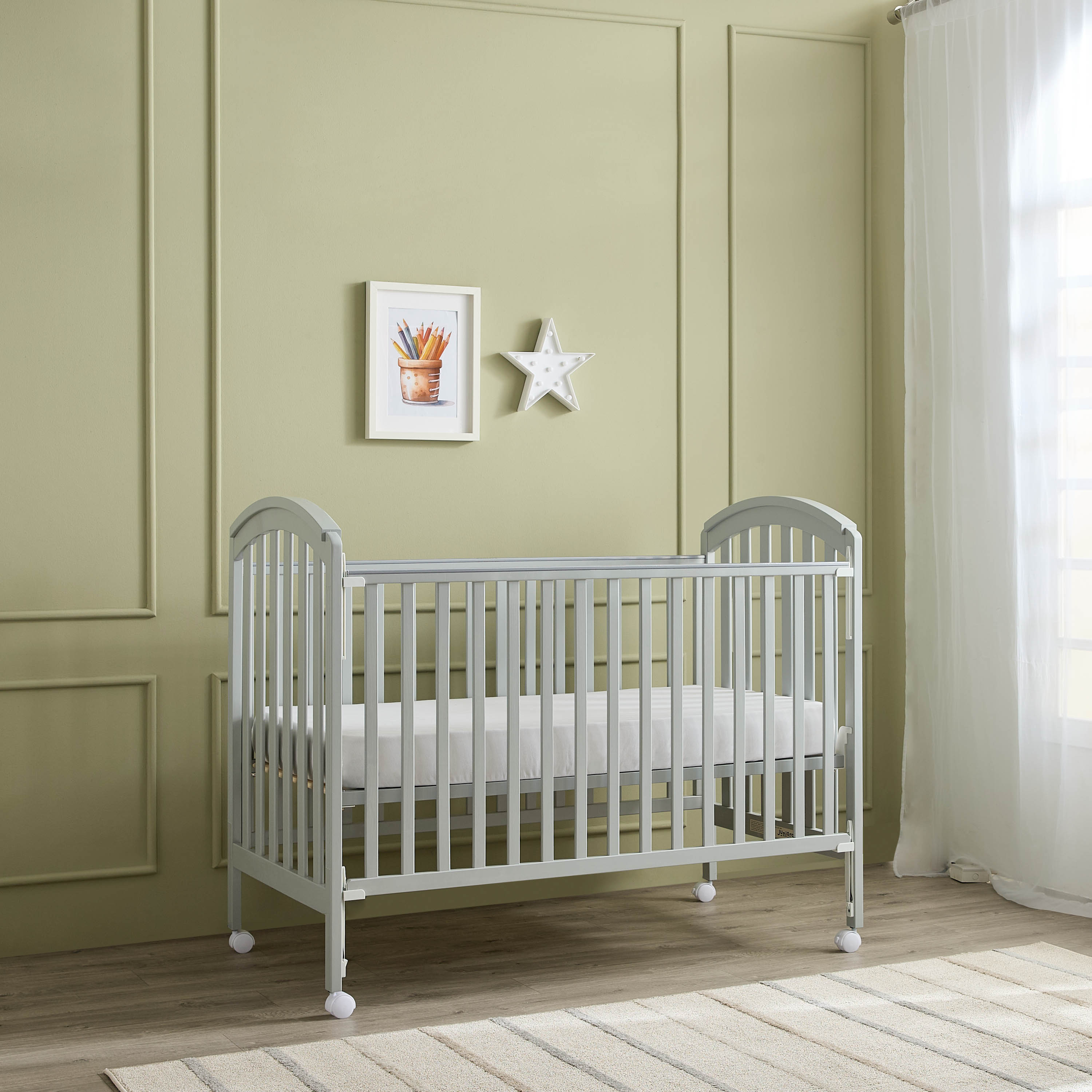 Juniors Capri Crib with Adjustable Height and Side Rails (Up to 3 years)-baby-nursery-furniture-cribsandbeds-babycribs-image-4