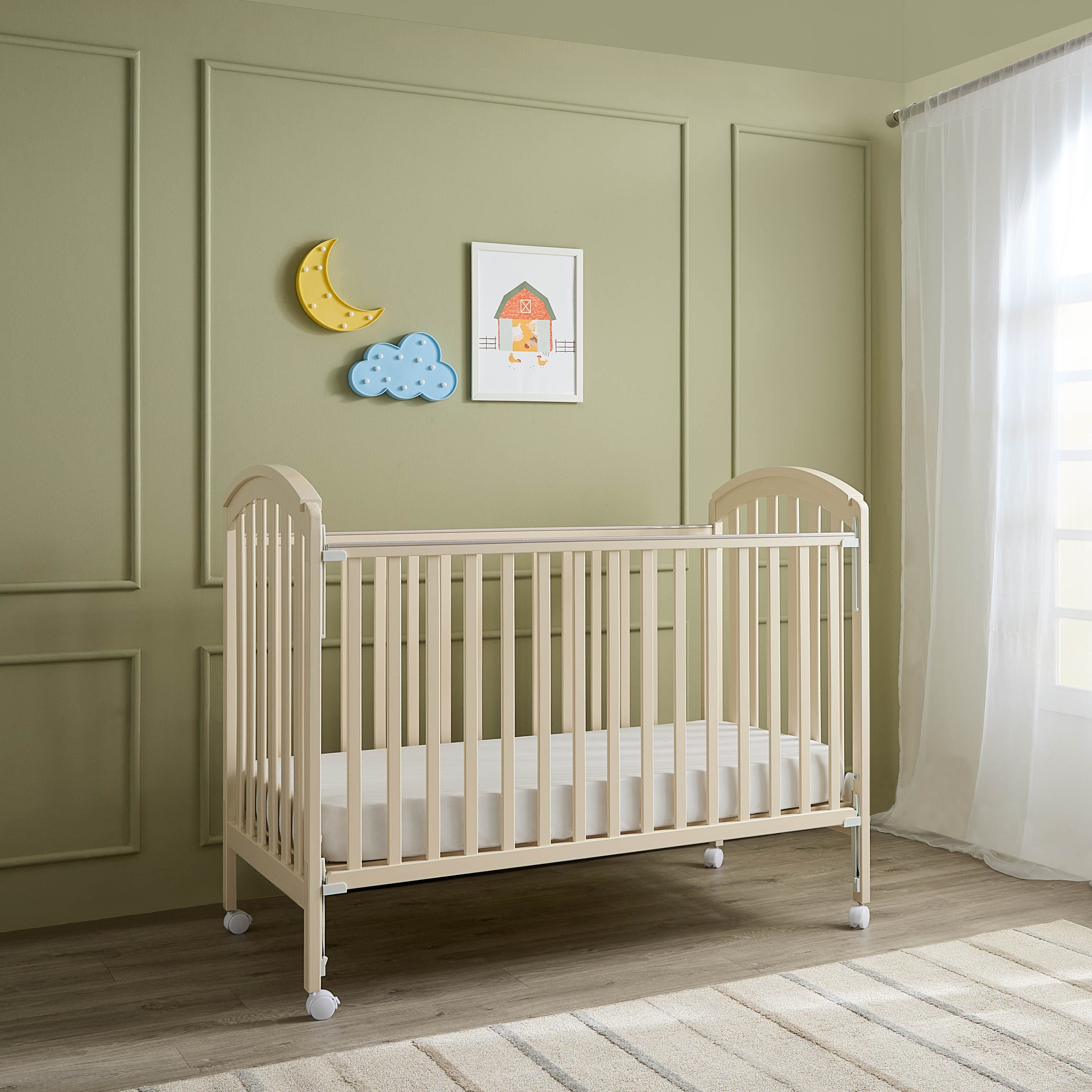 Juniors Capri Crib with Adjustable Height and Side Rails (Up to 3 years)-baby-nursery-furniture-cribsandbeds-babycribs-image-2