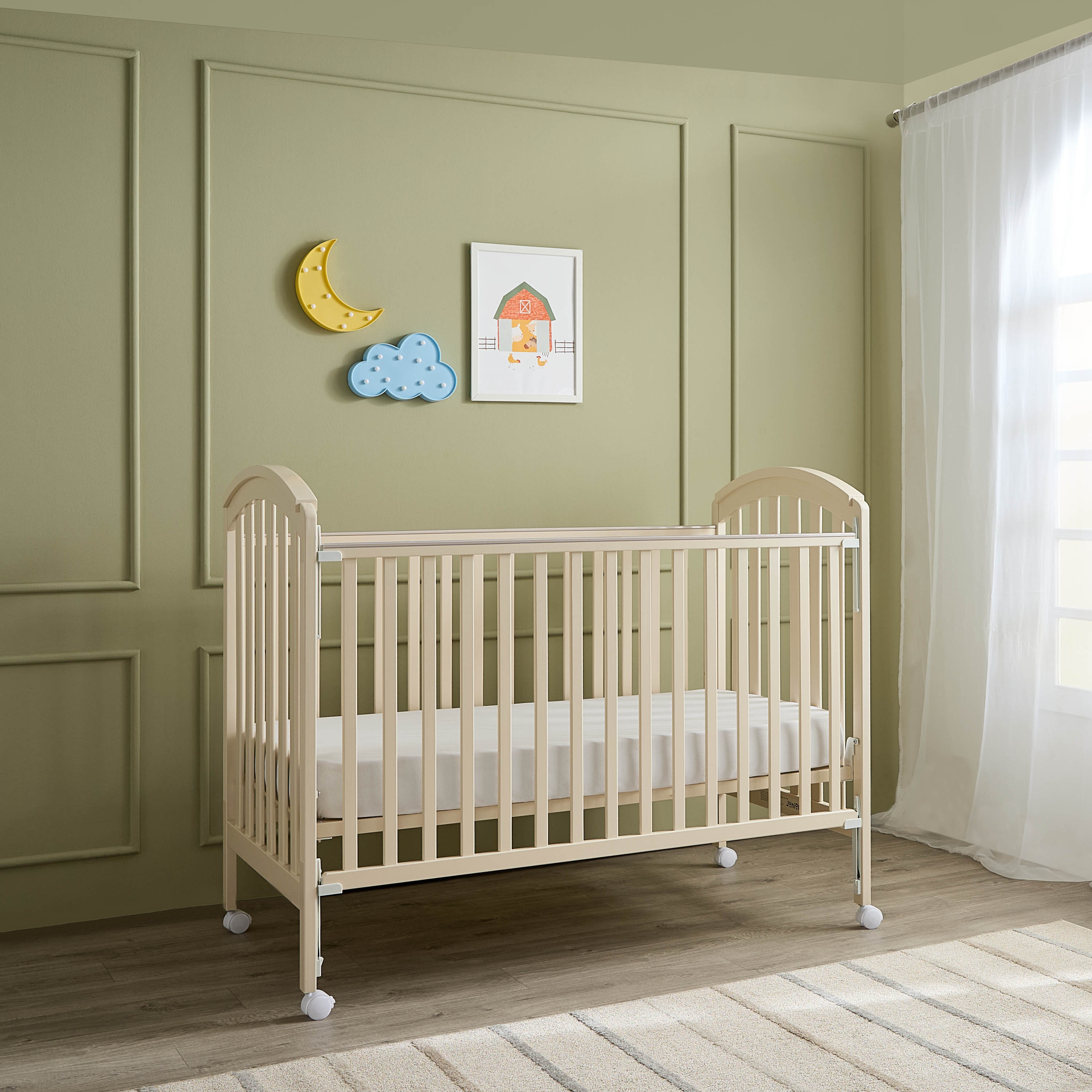 Juniors Capri Crib with Adjustable Height and Side Rails (Up to 3 years)-baby-nursery-furniture-cribsandbeds-babycribs-image-3