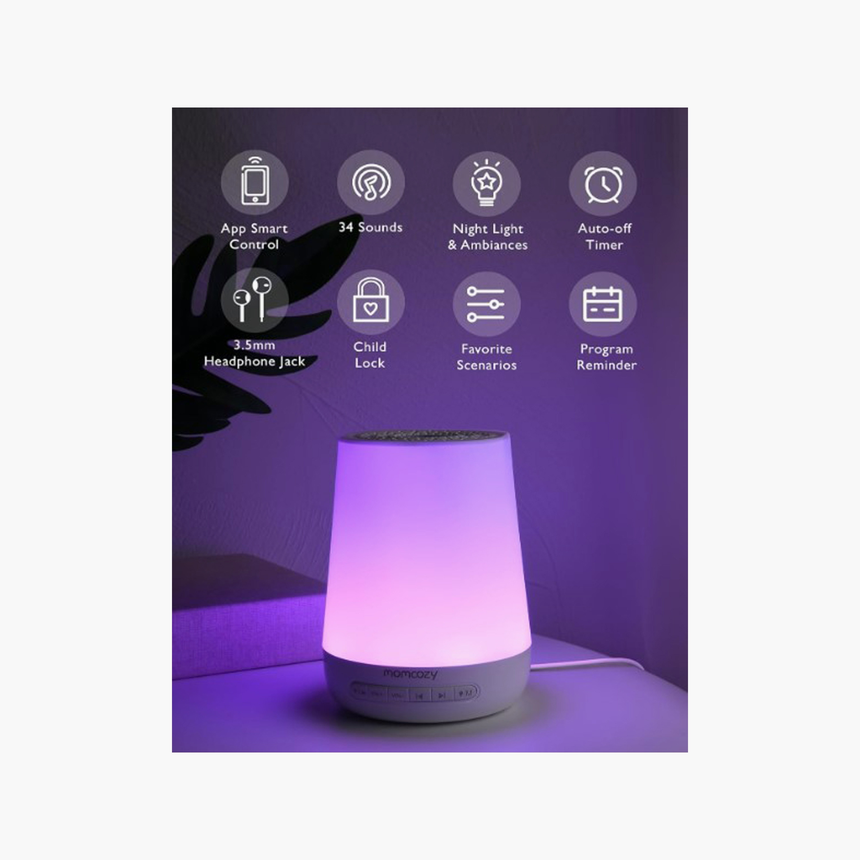 Momcozy Sound Machine for Baby Sleeping - White-baby-healthandsafety-babymonitors-image-2