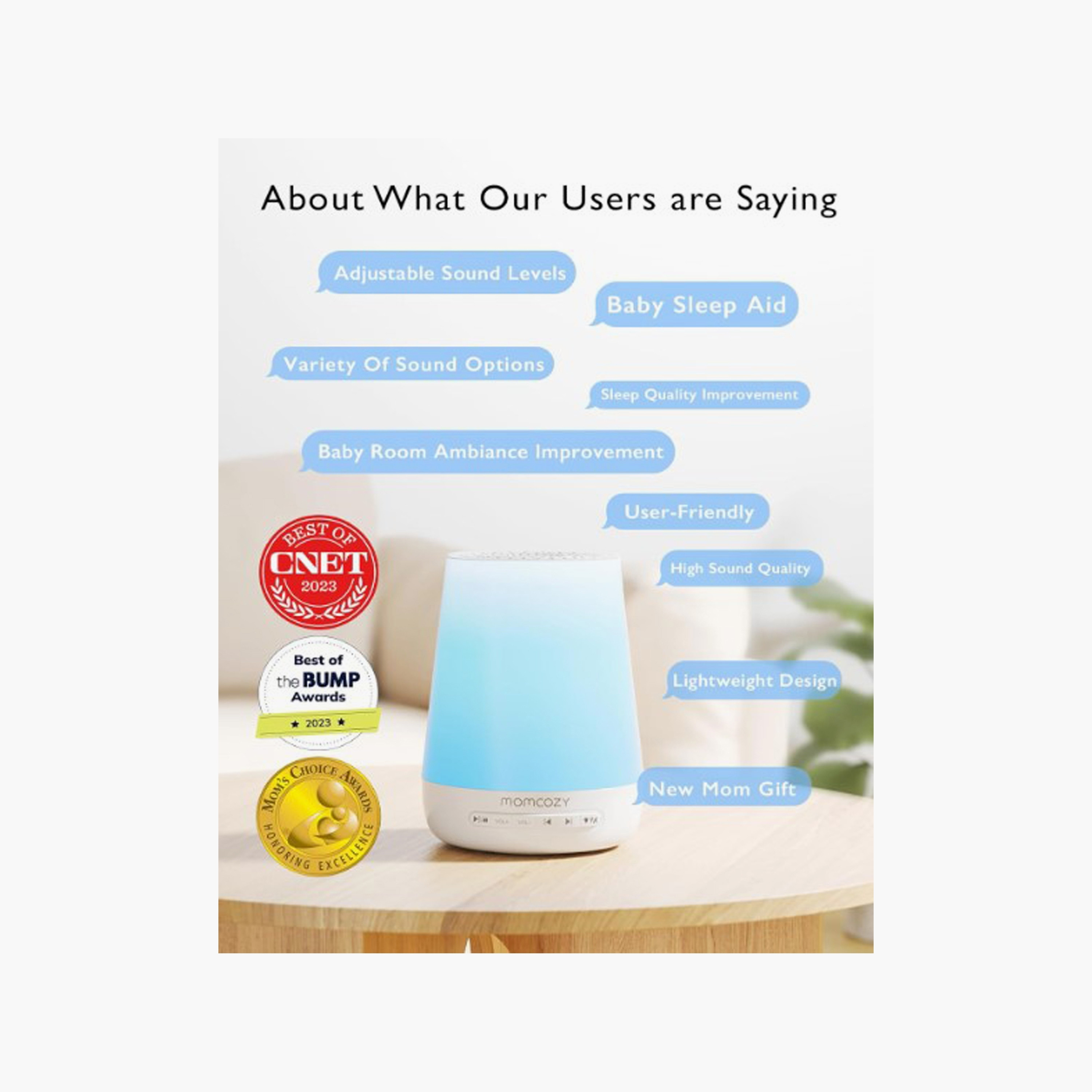 Momcozy Sound Machine for Baby Sleeping - White-baby-healthandsafety-babymonitors-image-3