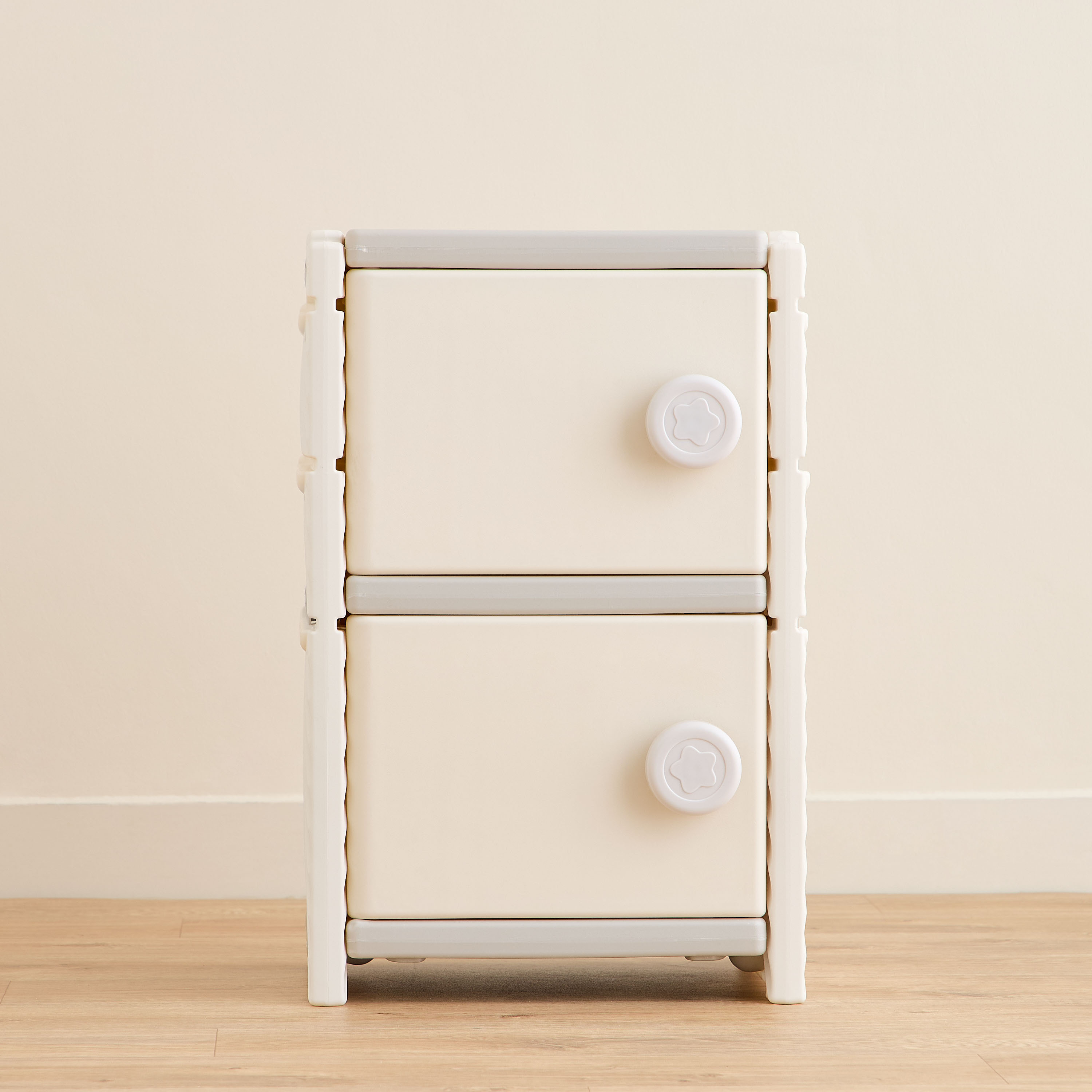 Little Bloomers Super Toy Storage - 2 Baskets with Door - White & Grey-baby-nursery-furniture-wardrobesandstorage-image-2