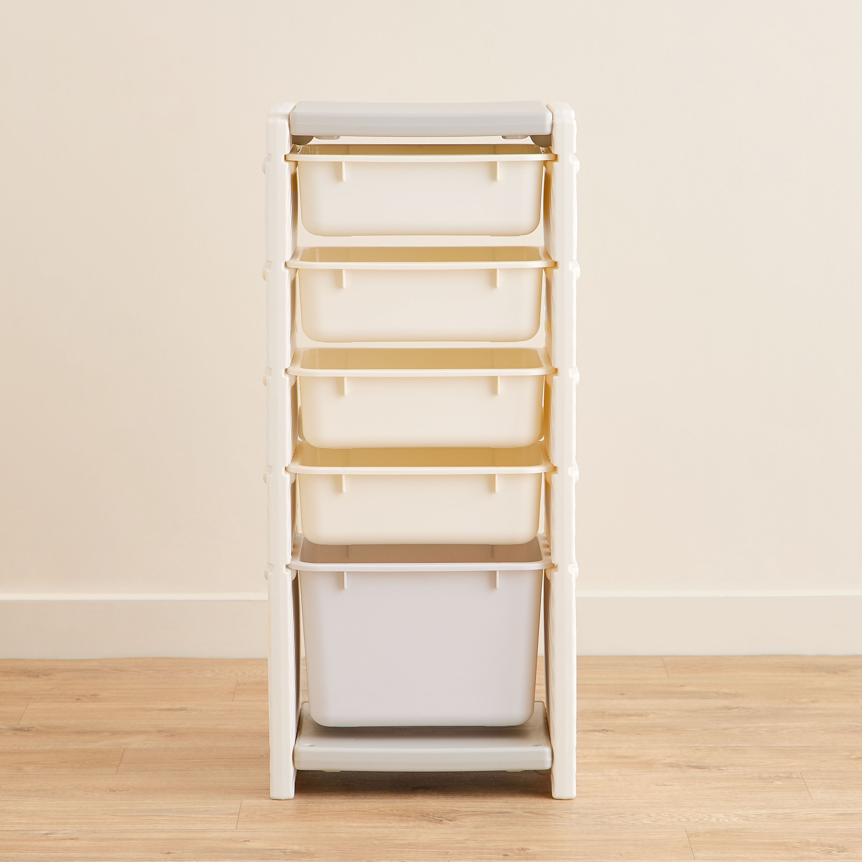 Little Bloomers Super Toy Storage - 4 Small Baskets & 1 Large Basket with Cover - White & Grey-baby-nursery-furniture-wardrobesandstorage-image-2