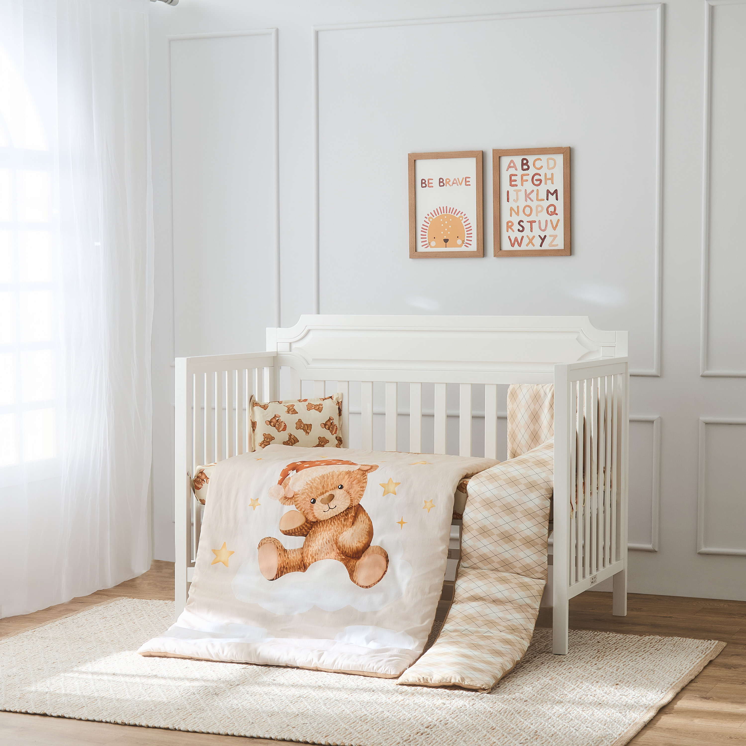 Fancy Fluff  Bear Print 4-Piece Comforter Set - 90x130 cm-baby-nursery-babybedding-image-1