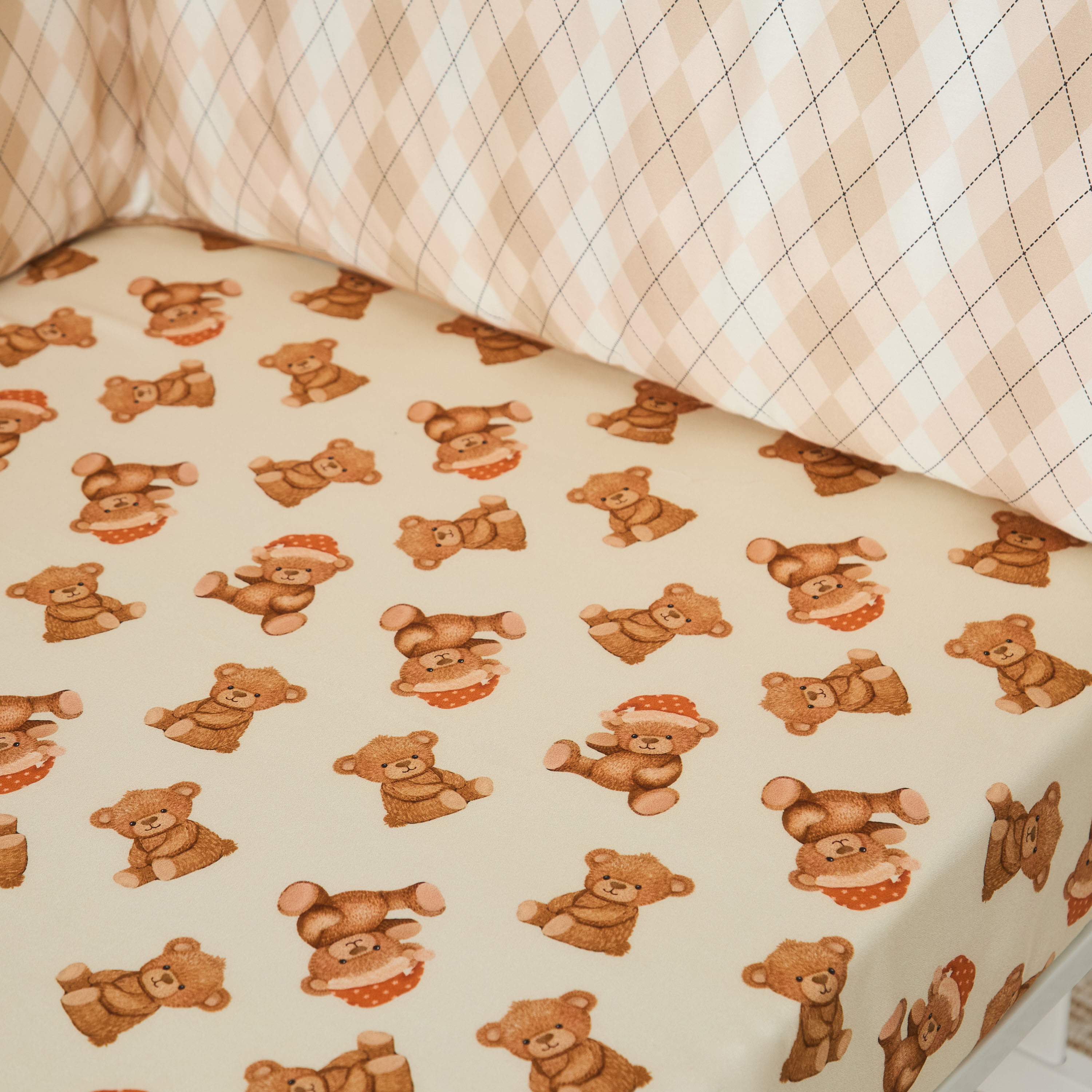 Fancy Fluff  Bear Print 4-Piece Comforter Set - 90x130 cm-baby-nursery-babybedding-image-12