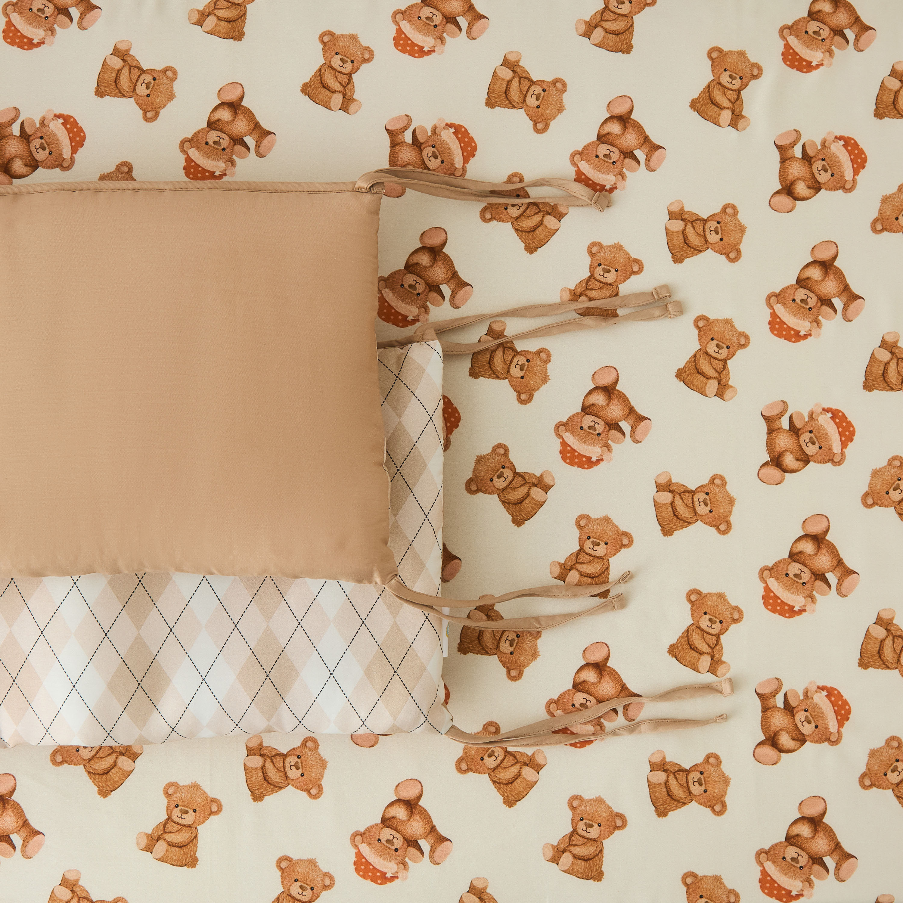 Fancy Fluff  Bear Print 4-Piece Comforter Set - 90x130 cm-baby-nursery-babybedding-image-8