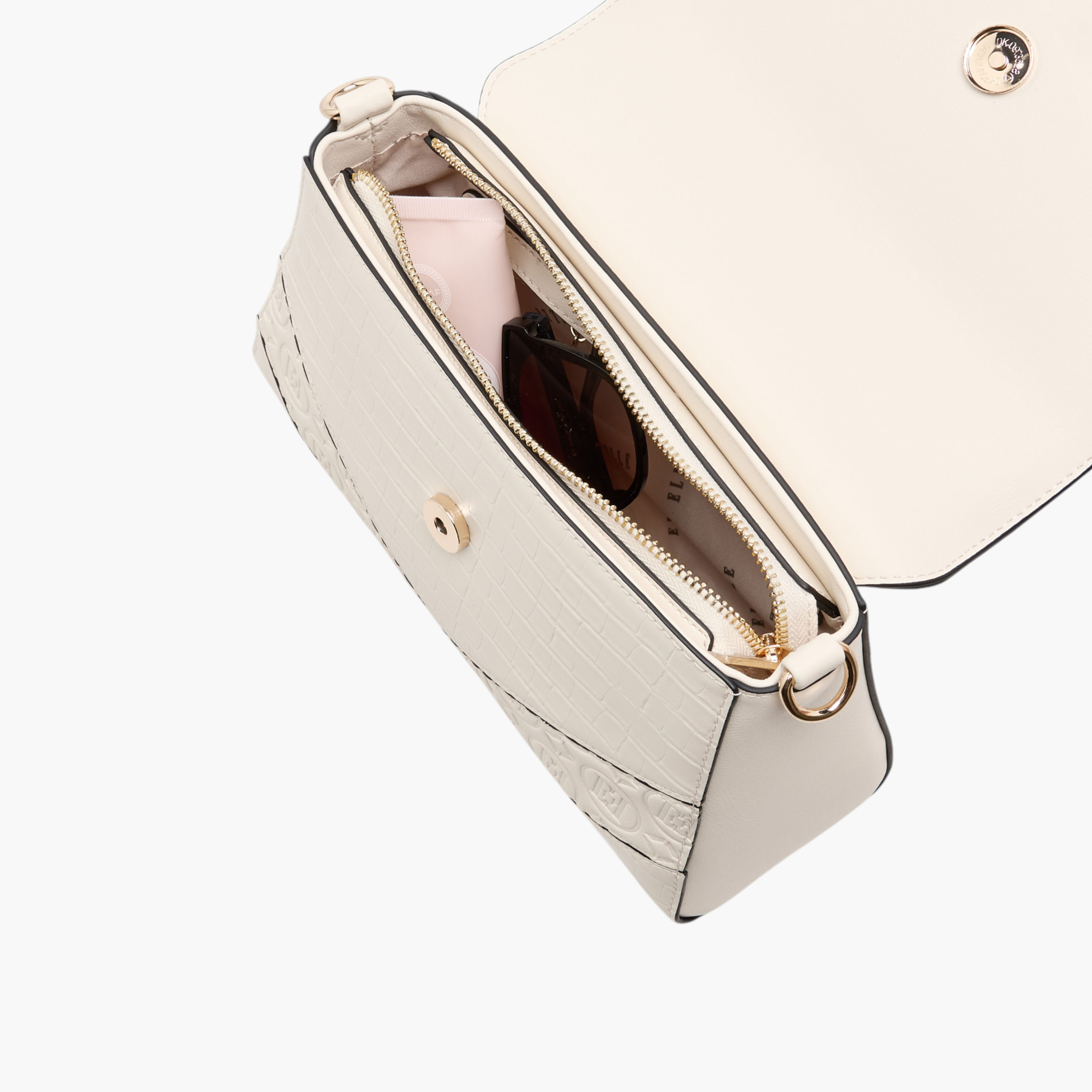 Elle Monogram Embossed Satchel Bag with Detachable Strap and Flap Closure-women-bagsandwallets-handbags-image-7