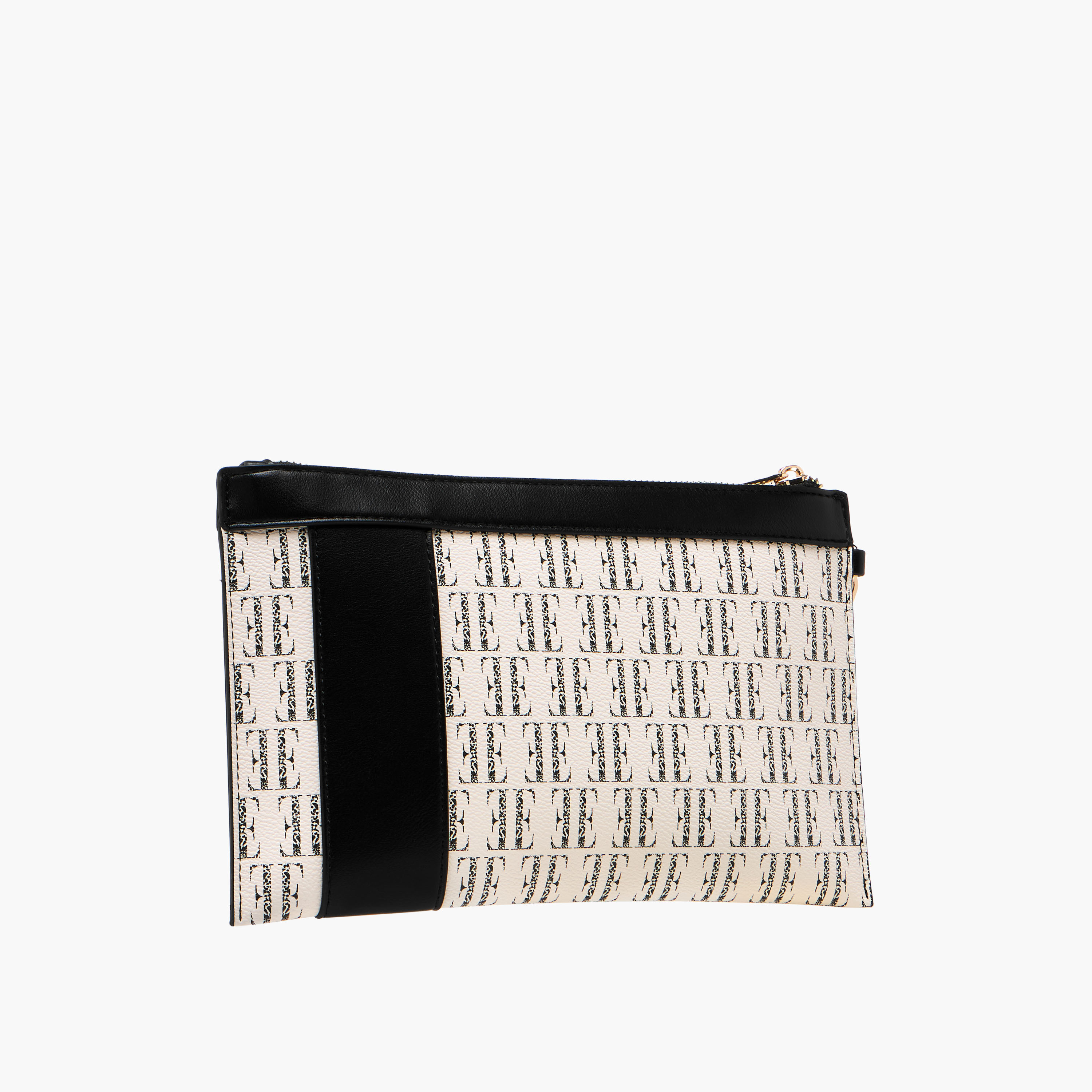 Elle Monogram Print Clutch with Zip Closure-women-bagsandwallets-handbags-image-2