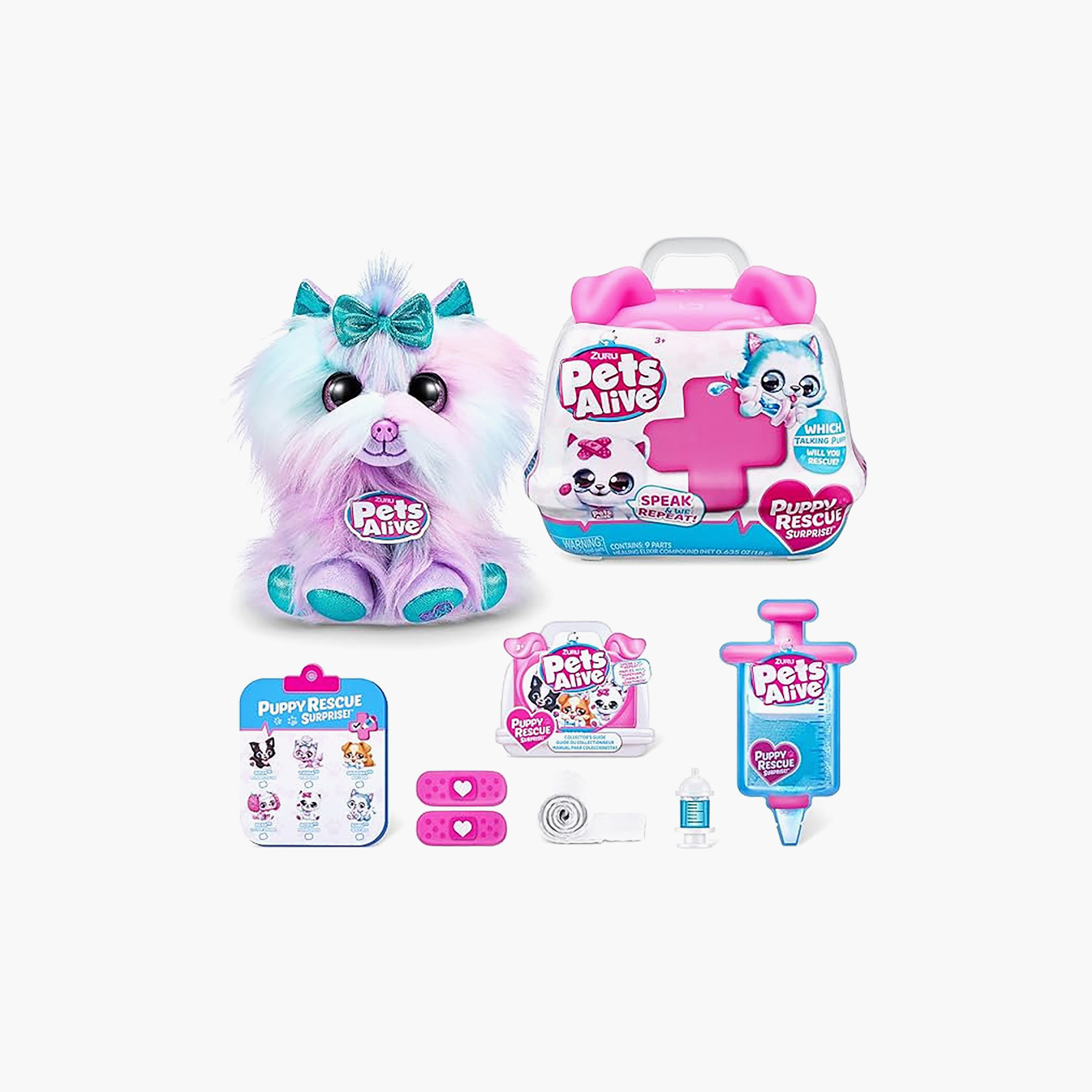 Zuru 12-Piece Plush Pets Alive Puppy Rescue Interactive Surprice Series 3 - Assorted Colours-toys-plushsofttoys-cartooncharacters-image-1