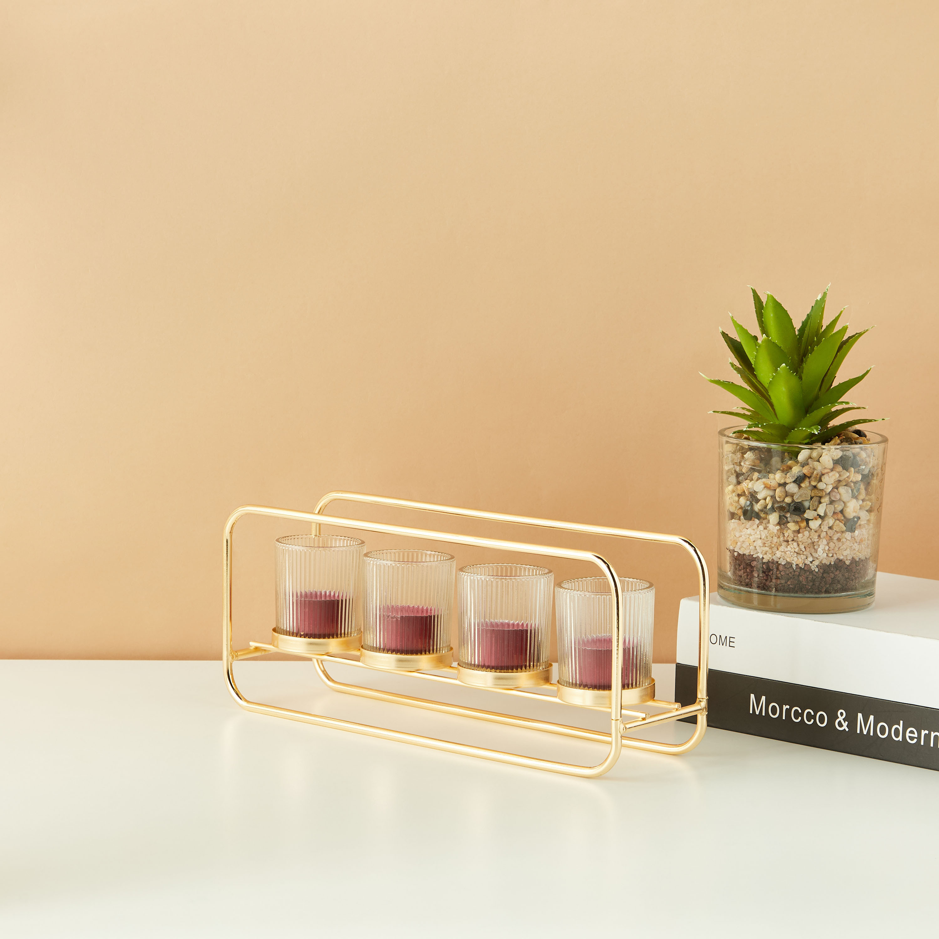 Metallic 4-Piece Votive and Holder Set-household-decor-candleholdersandlanterns-image-1