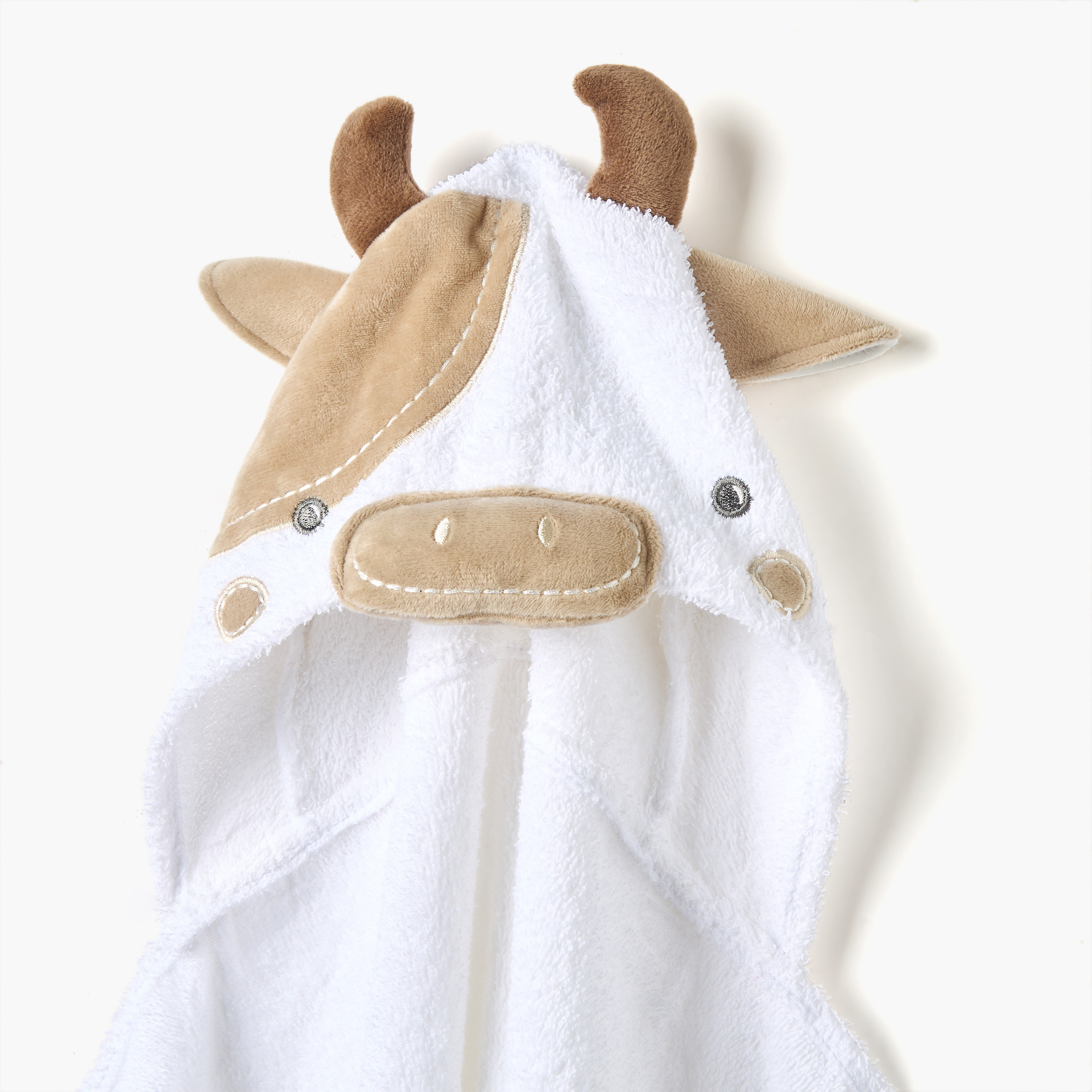 Juniors Cow Applique Hooded Towel - 76x76 cm-baby-bathandcare-towels-image-2