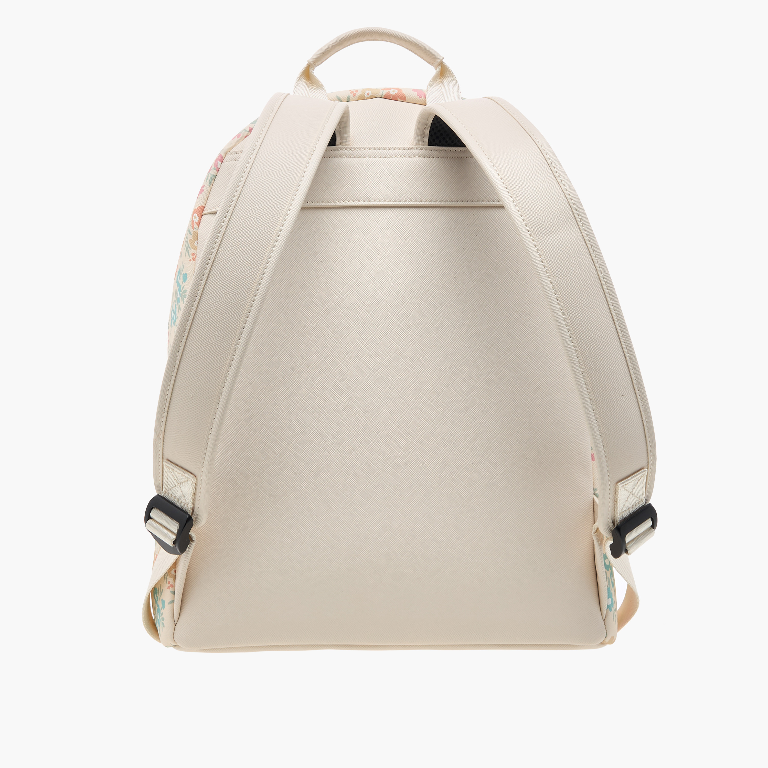 شنطة ظهر بسحاب إغلاق وحزام قابل للتعديل وطبعات أزهار من ميسي - 30x15x36 سم-women-bagsandwallets-backpacks-image-3