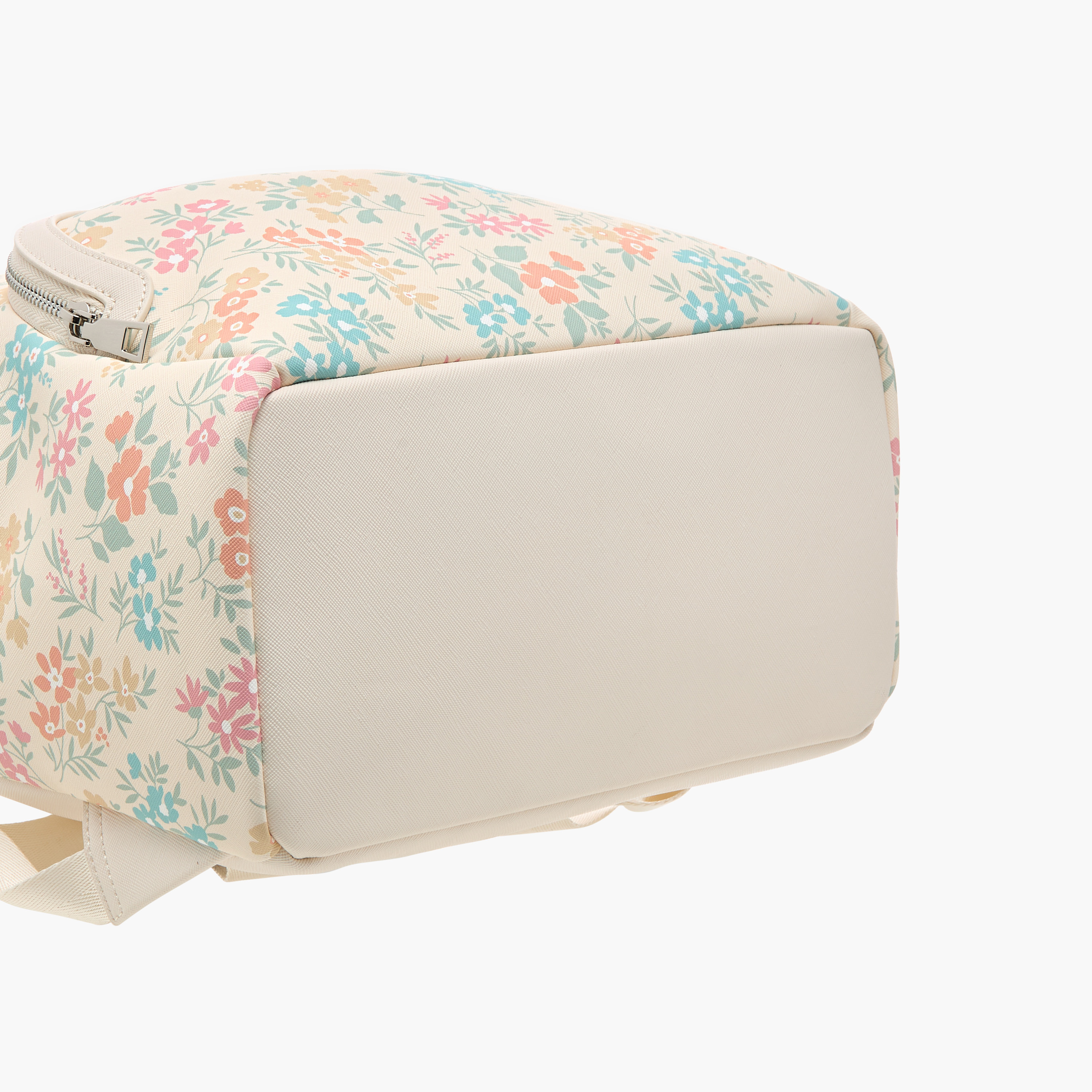 شنطة ظهر بسحاب إغلاق وحزام قابل للتعديل وطبعات أزهار من ميسي - 30x15x36 سم-women-bagsandwallets-backpacks-image-5
