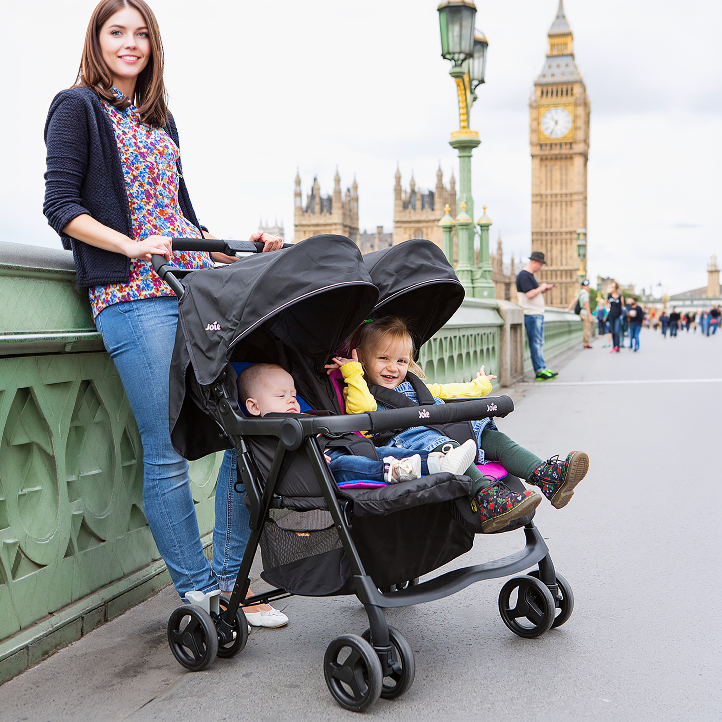 عربة أطفال إير توين بنظام طي بزر ضغط وقفل للعجلات من جوي-baby-gear-strollersandprams-strollers-image-9