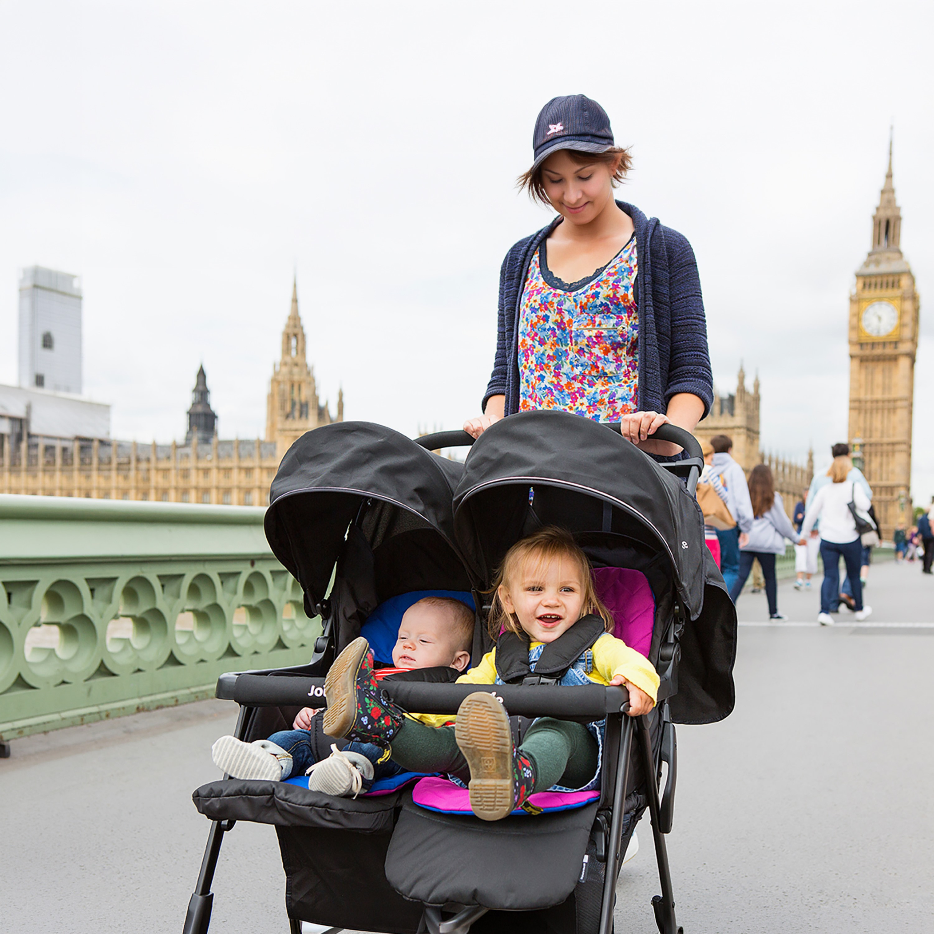 عربة أطفال إير توين بنظام طي بزر ضغط وقفل للعجلات من جوي-baby-gear-strollersandprams-strollers-image-7