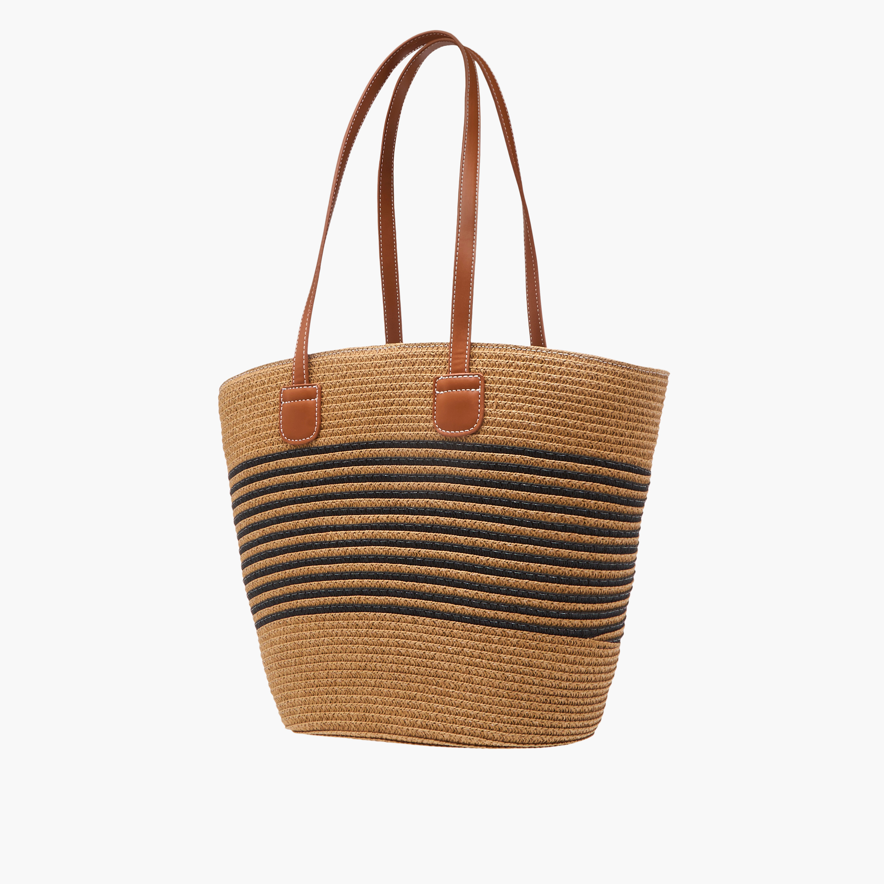 Sasha Textured Tote Bag with Double Handles-women-bagsandwallets-handbags-image-3