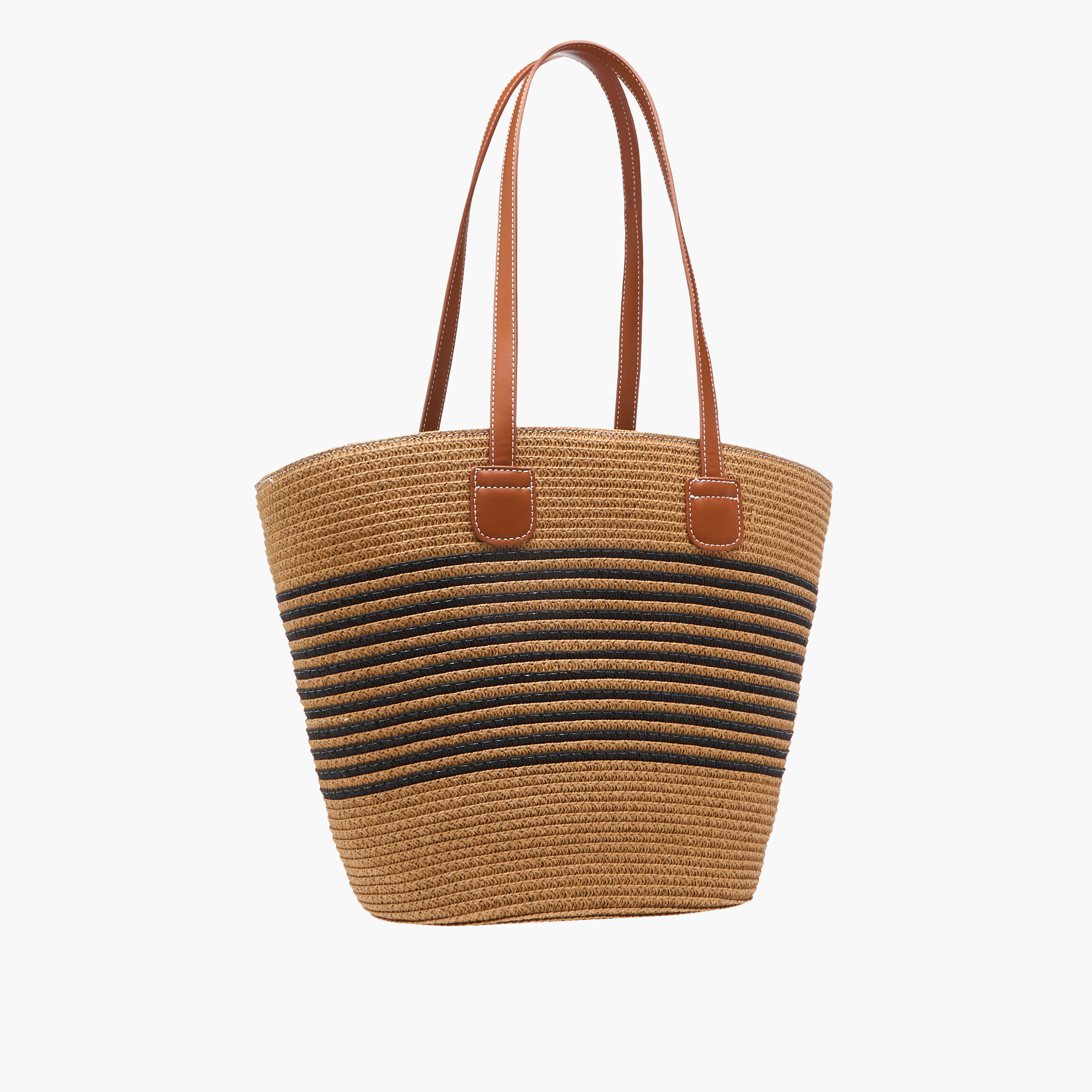 Sasha Textured Tote Bag with Double Handles-women-bagsandwallets-handbags-image-4