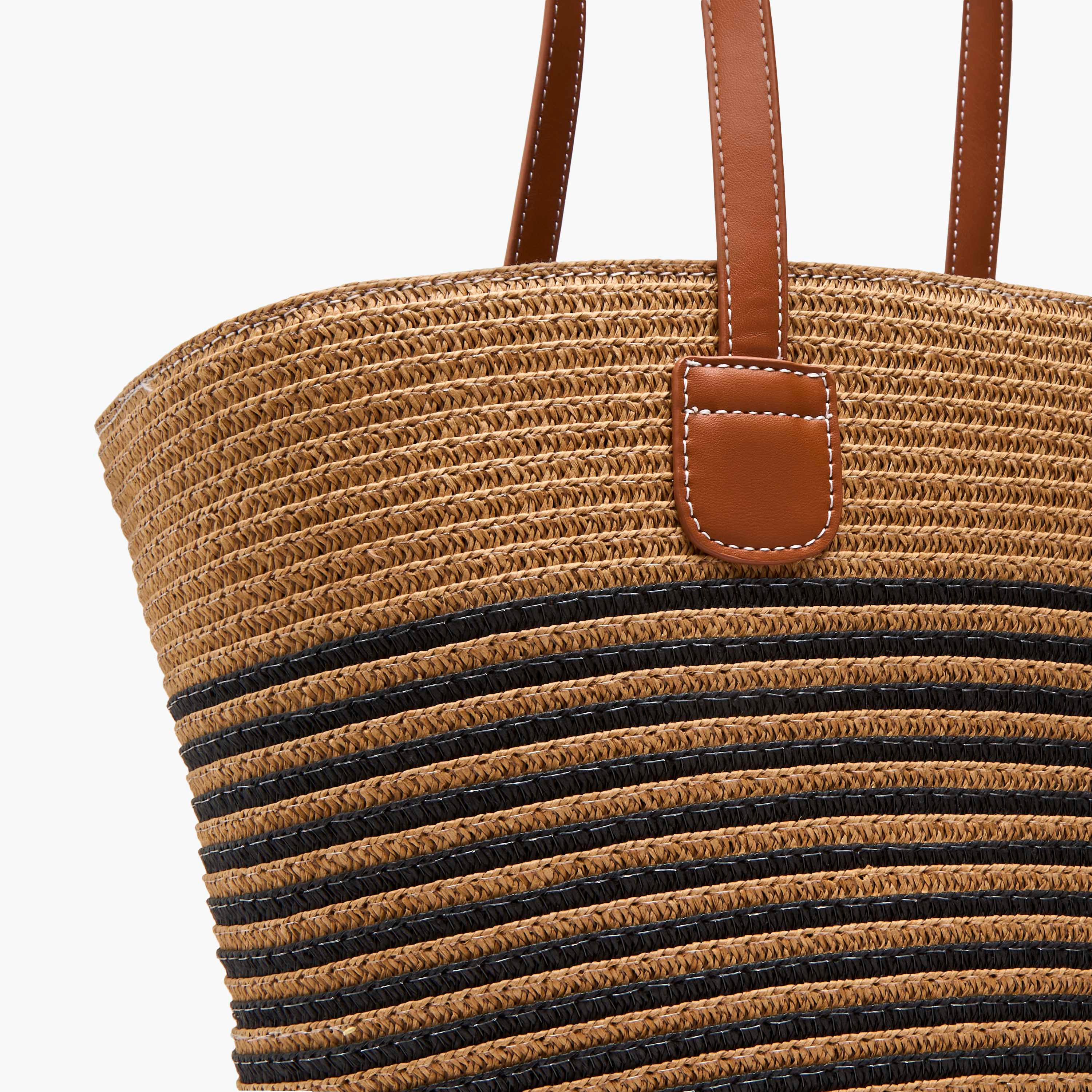Sasha Textured Tote Bag with Double Handles-women-bagsandwallets-handbags-image-5